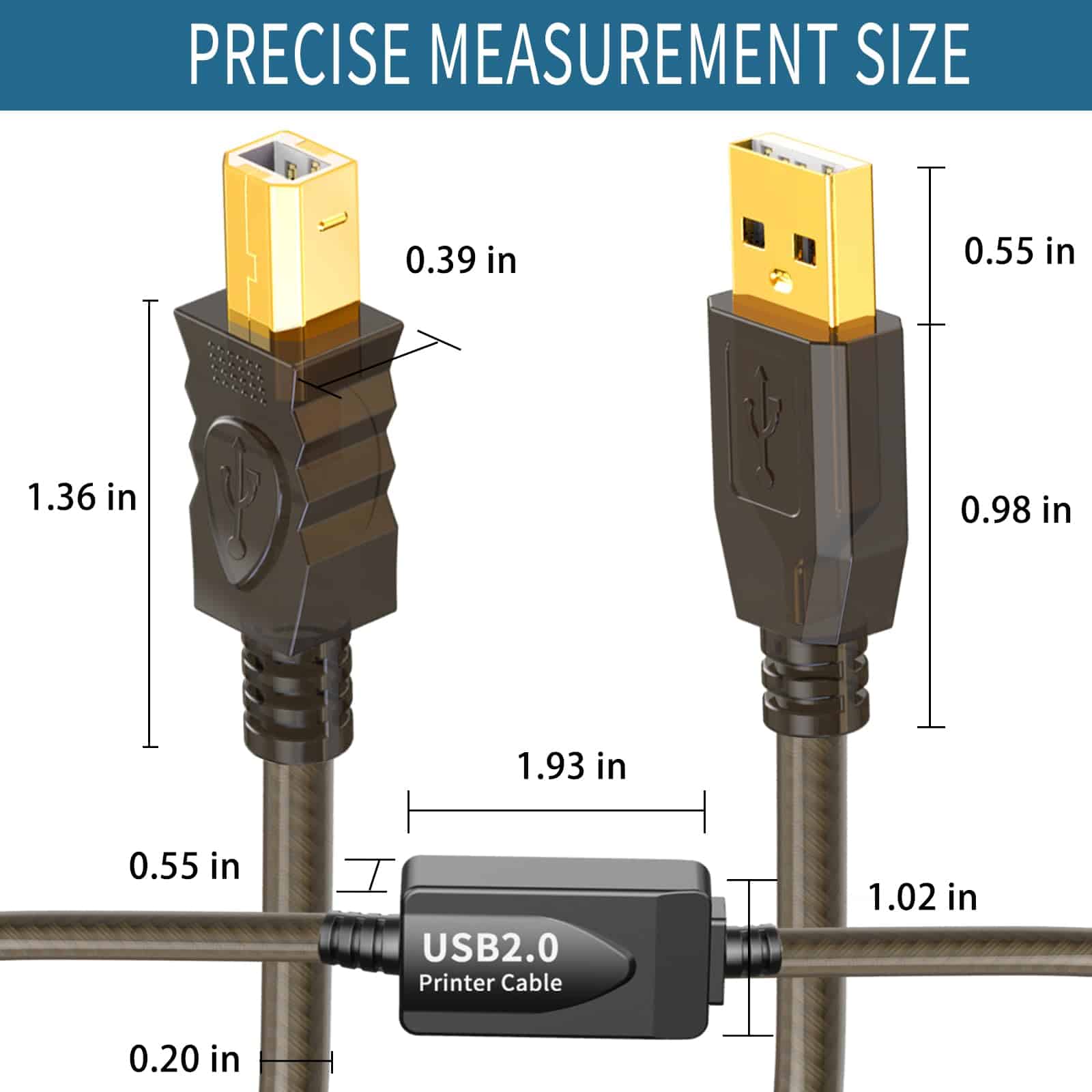 Cable USB para Impresora GOSYSONG de 100 pies, Cable USB - Imagen 8