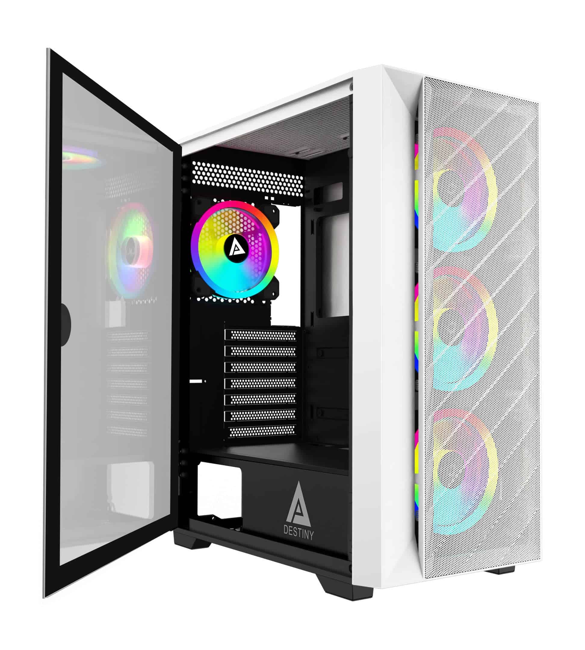 Apevia Destiny-MESH-WH Caja de PC para juegos de torre