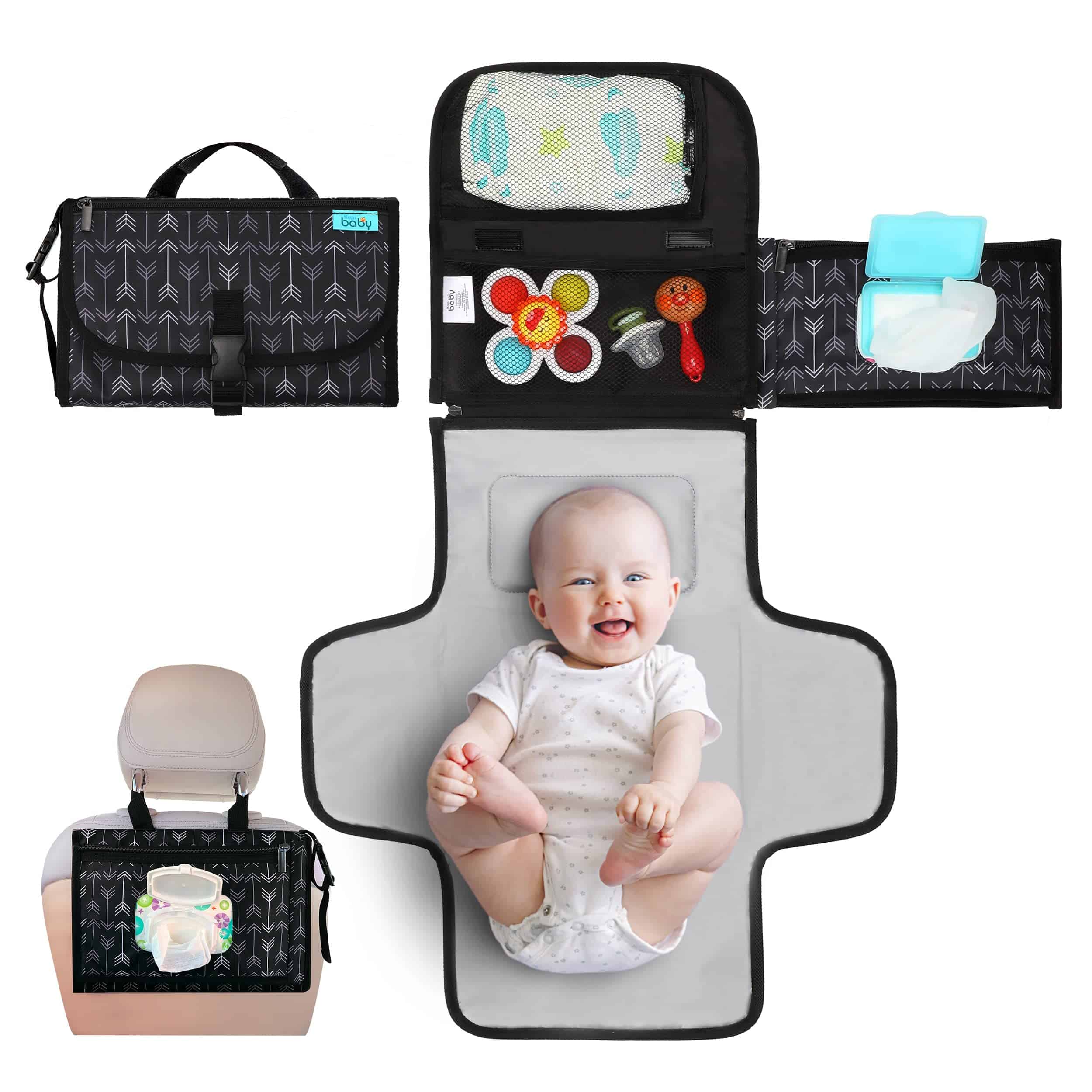 Kopi Baby Portable Diaper Changing Pad – -Flechas Negras