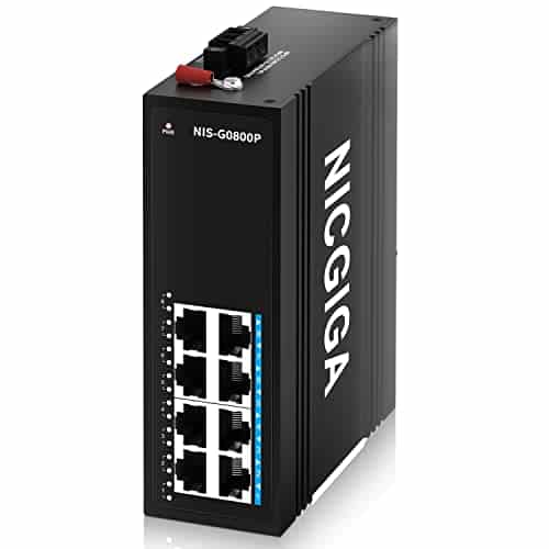 Switch PoE Industrial de 8 Puertos NICGIGA con DIN-Rail,
