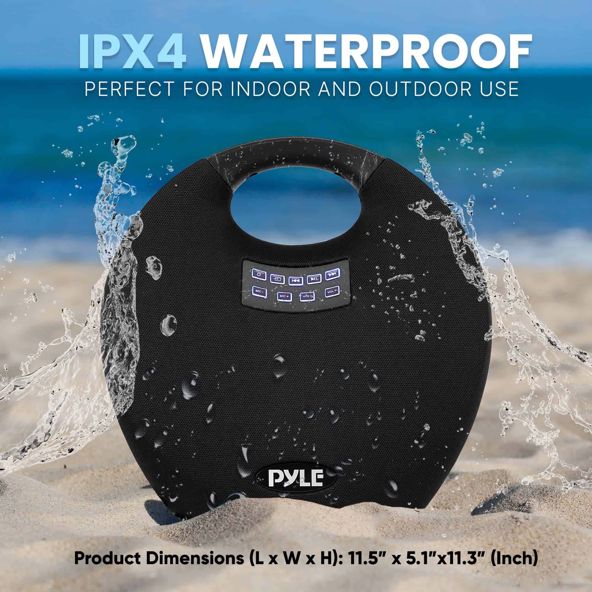 Altavoz Bluetooth portátil mini impermeable IPX4 de Pyle, - Image 5