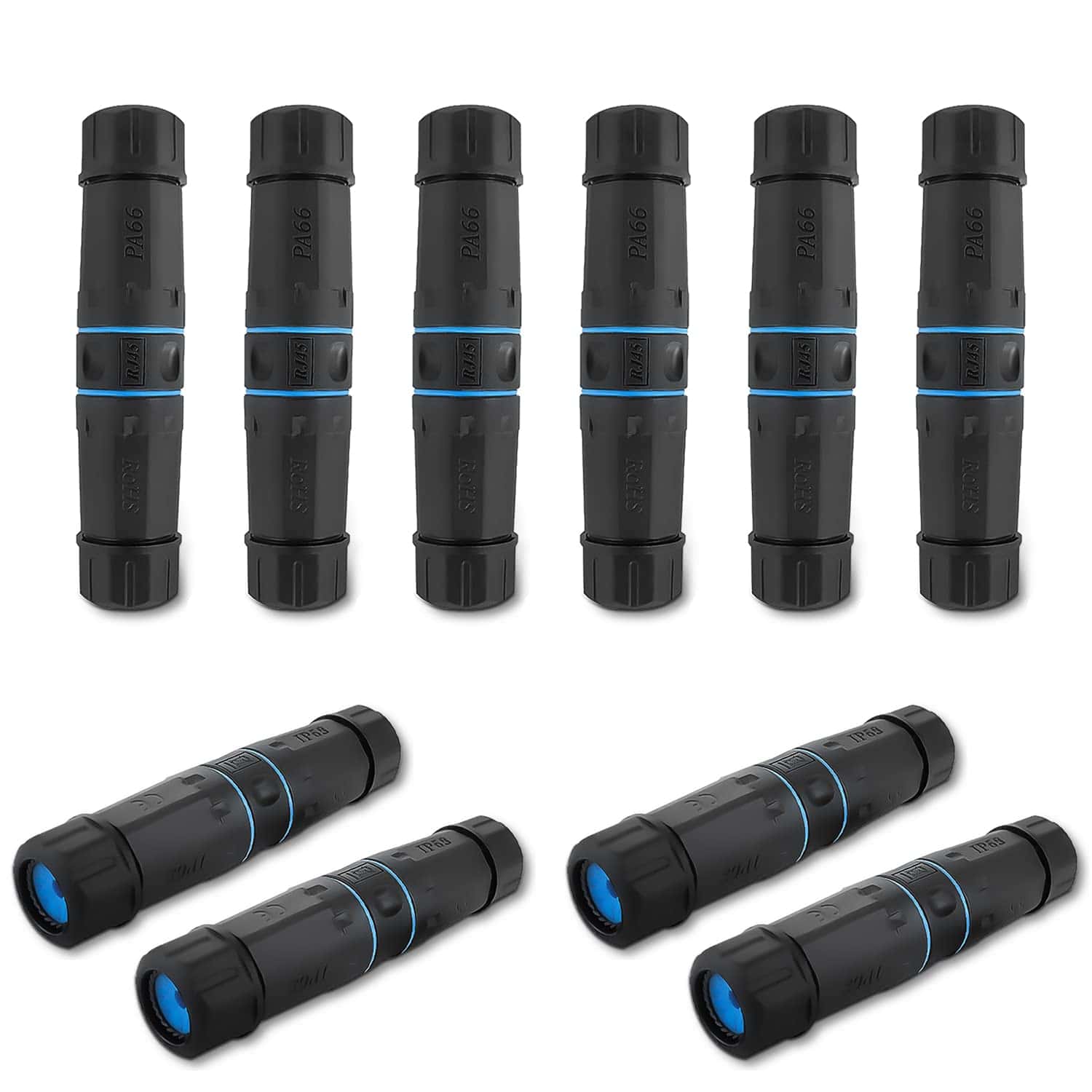 10 PCS Acoplador RJ45 Impermeable IP68, Acoplador Ethernet