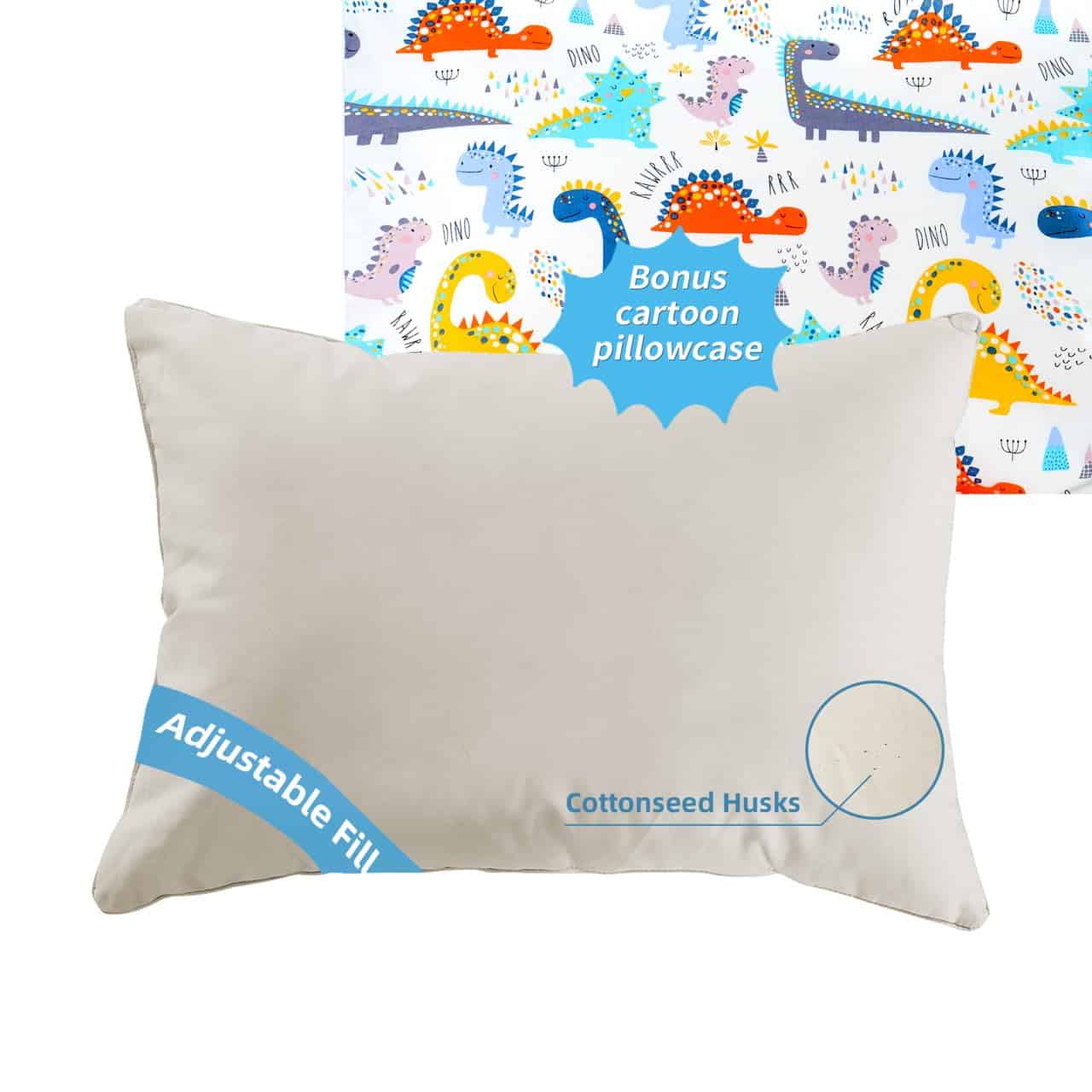 Almohada Orgánica LOFE con Funda de Almohada de Dibujos
