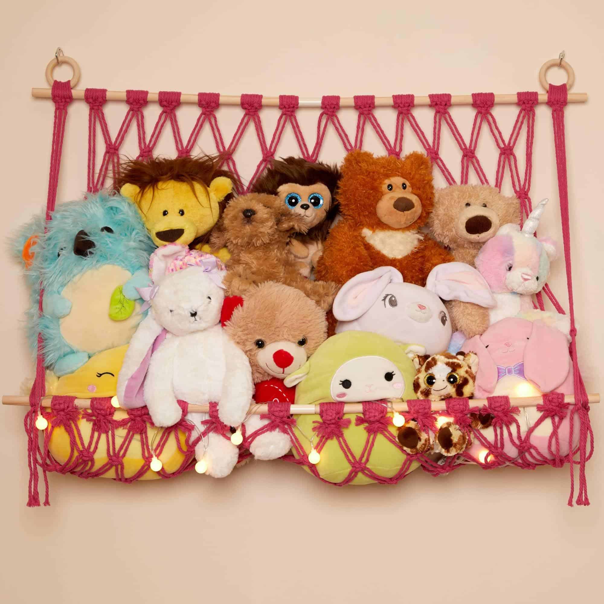Hamaca de Macramé para Peluches de Lilly's Love -Rosa