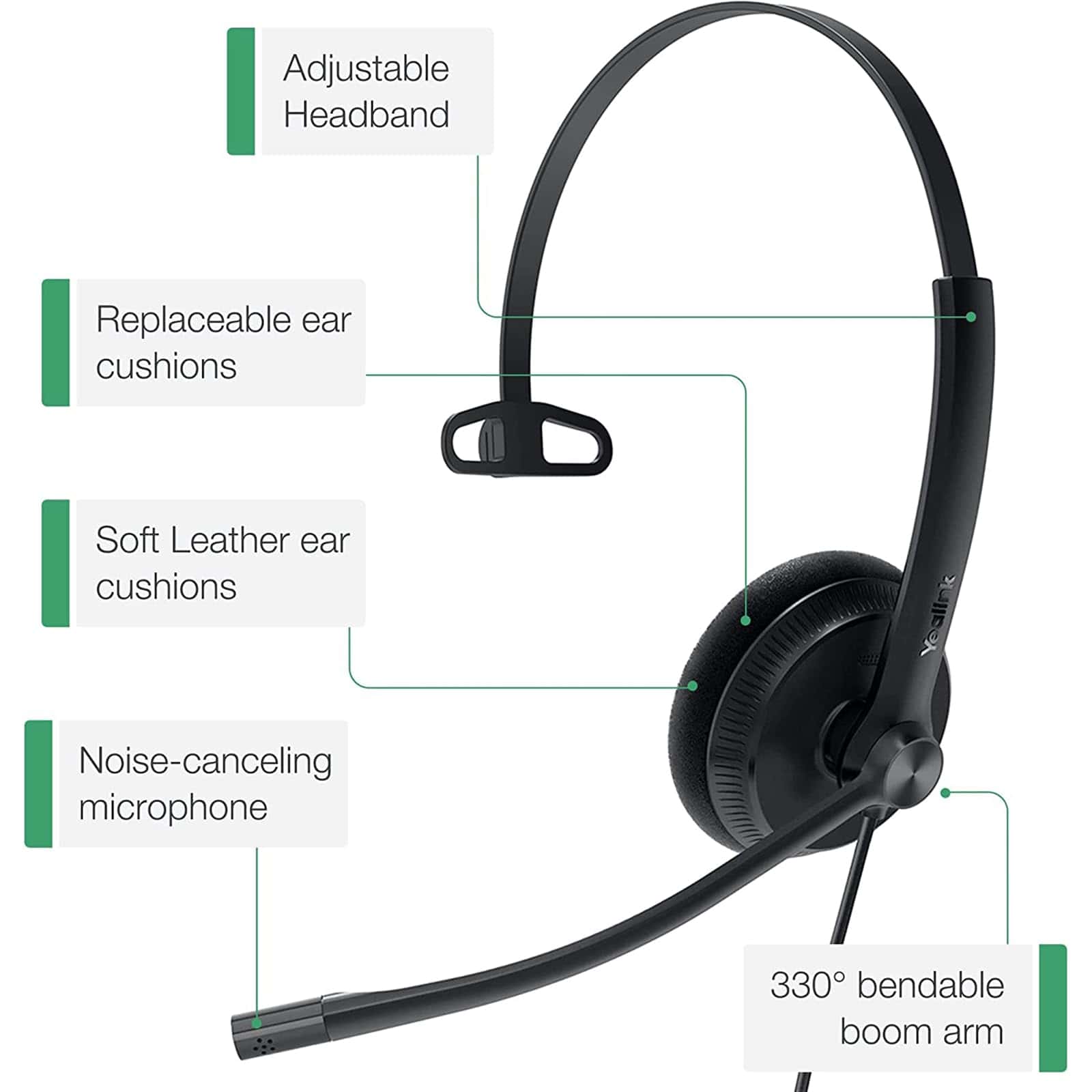 Auriculares de Teléfono Yealink YHS34 Lite Dual con - Image 5