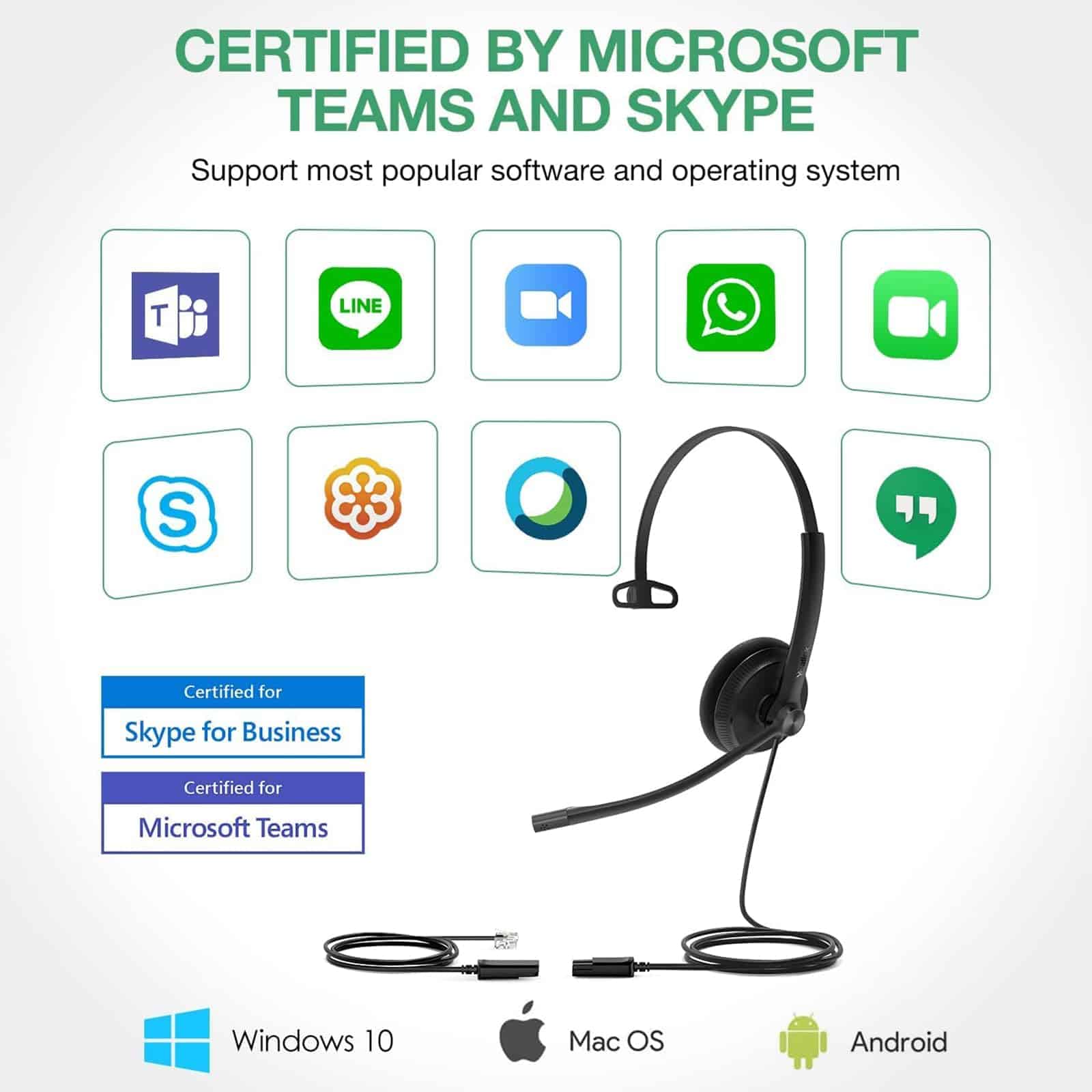 Auriculares de Teléfono Yealink YHS34 Lite Dual con - Image 4