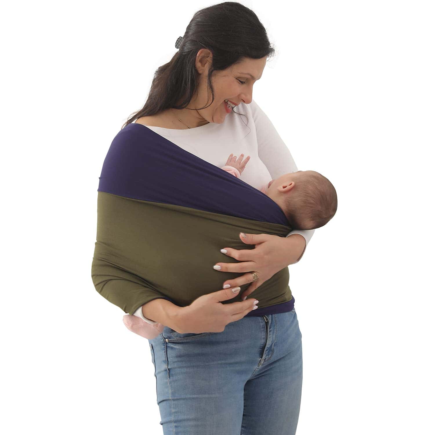 Portabebés Kloovete Baby Wrap, Envoltura -Olivo / Azul Marin
