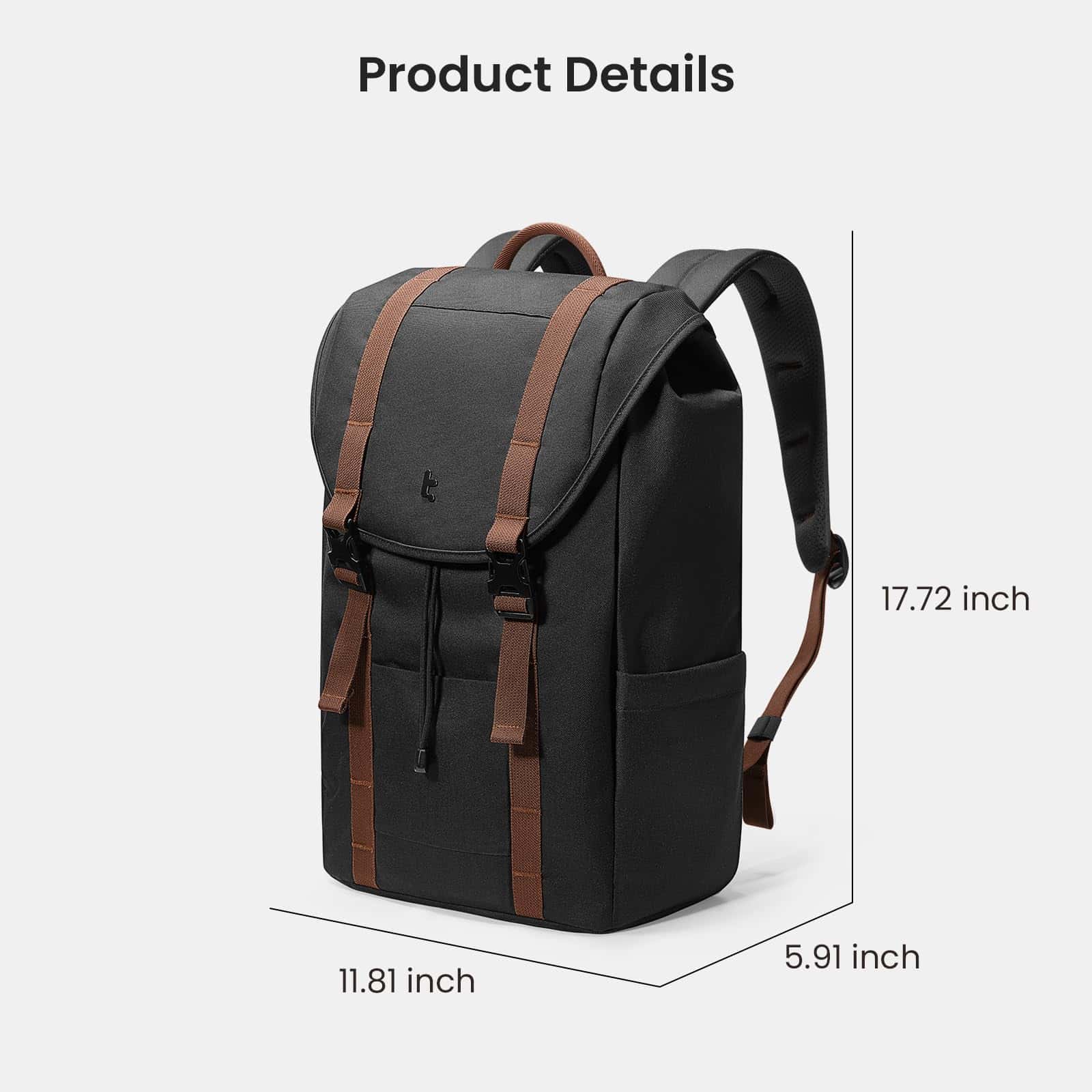 Mochila para laptop con solapa tomtoc, ligera, resistente - Image 10