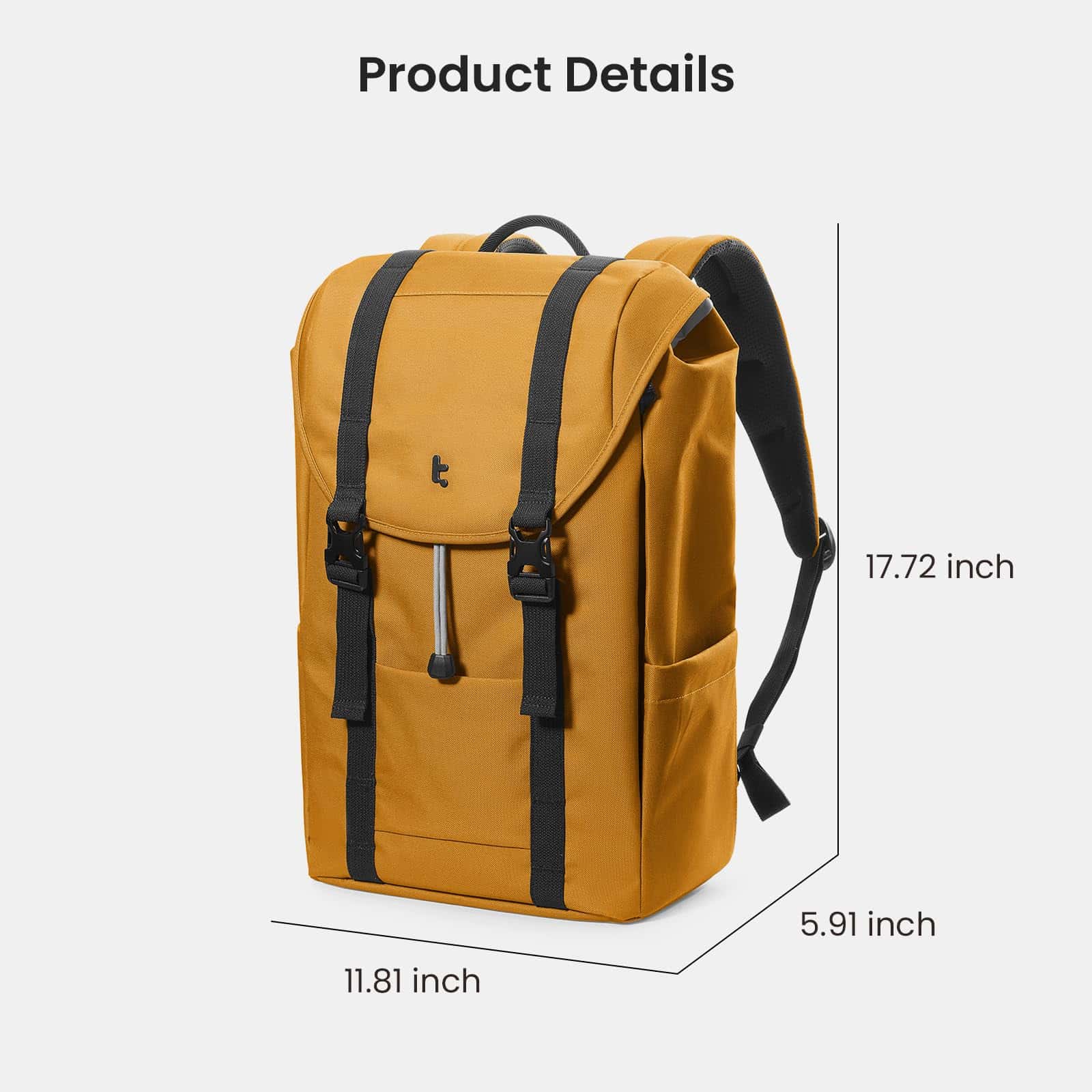 Mochila para laptop tomtoc Flap, Ligera, -Amarillo - Image 10