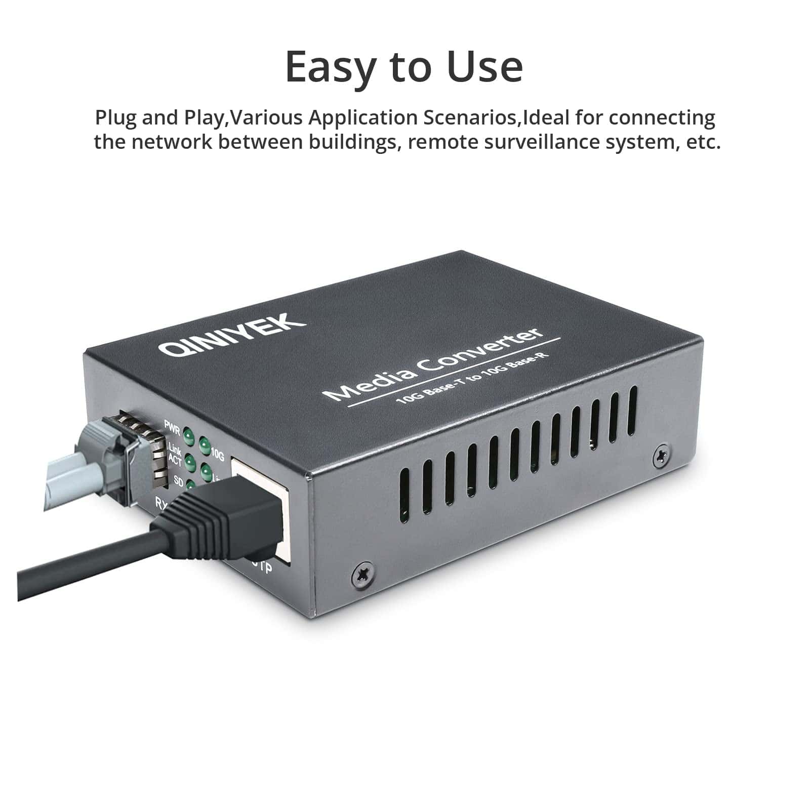 QINIYEK Convertidor de Medios Ethernet 10G, 1x RJ45 - Image 5