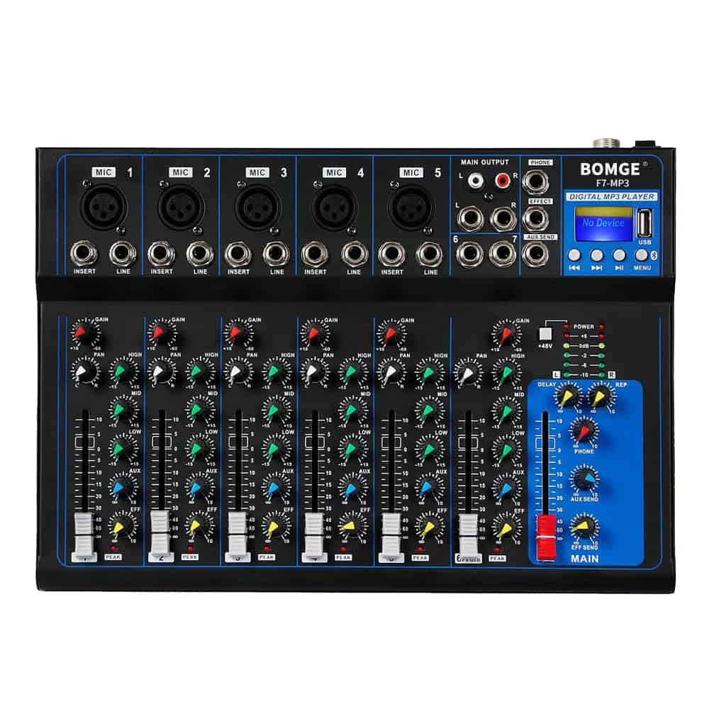 Mezclador de Audio Portátil Bluetooth BOMGE K7 con Consola