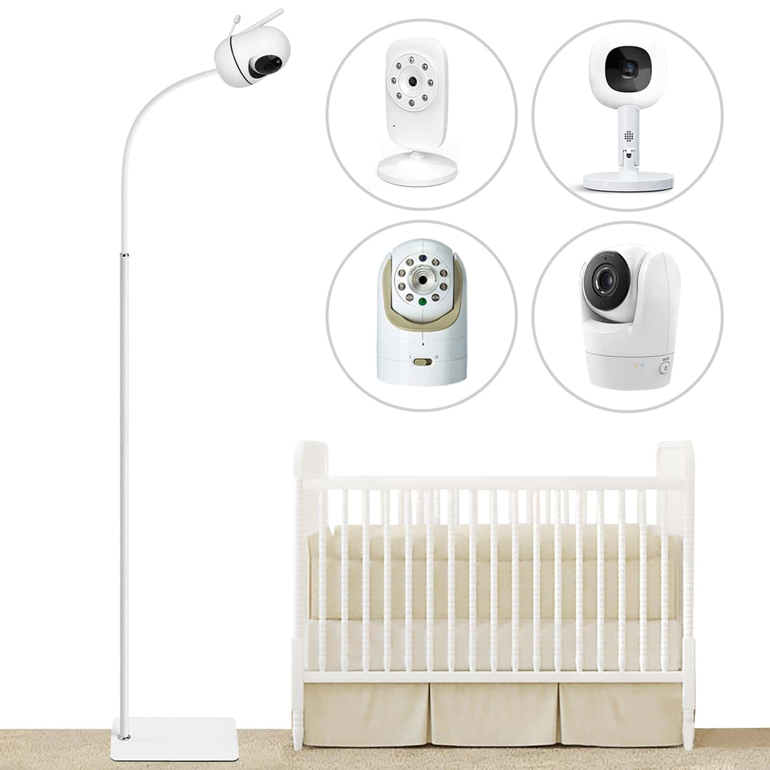 Soporte de pie para monitor de bebé de altura ajustable de