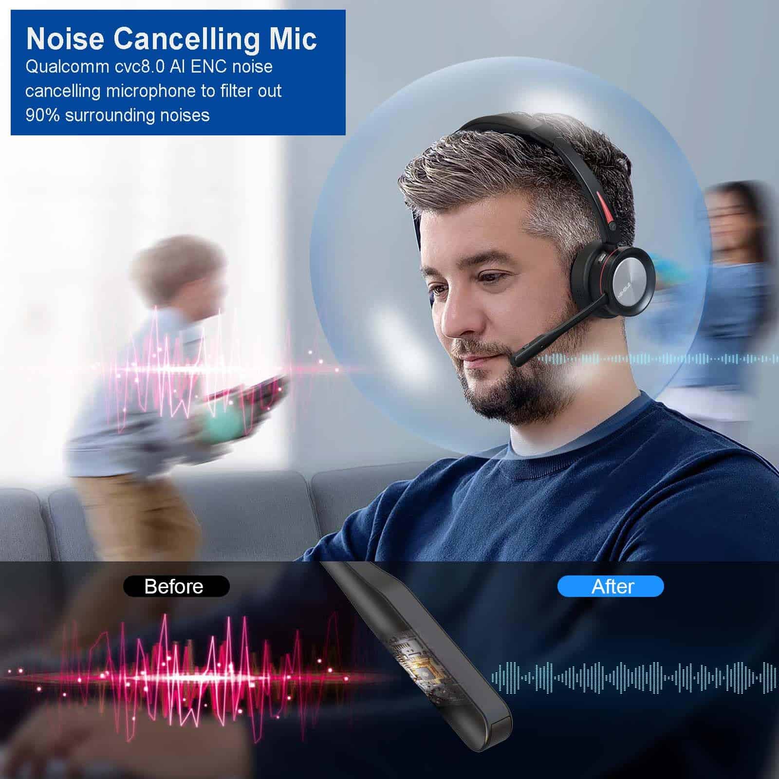 Auriculares inalámbricos Bluetooth KEMEILE con micrófono - Image 3