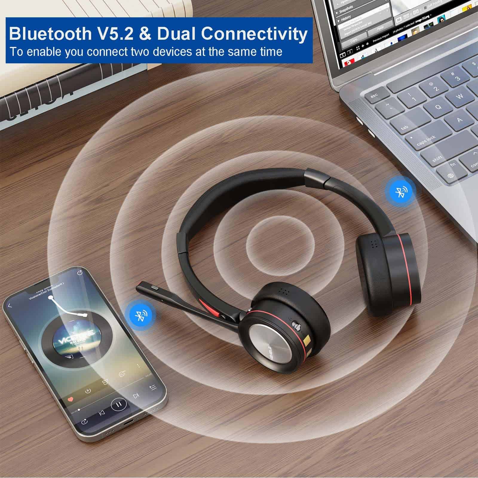 Auriculares inalámbricos Bluetooth KEMEILE con micrófono - Image 7