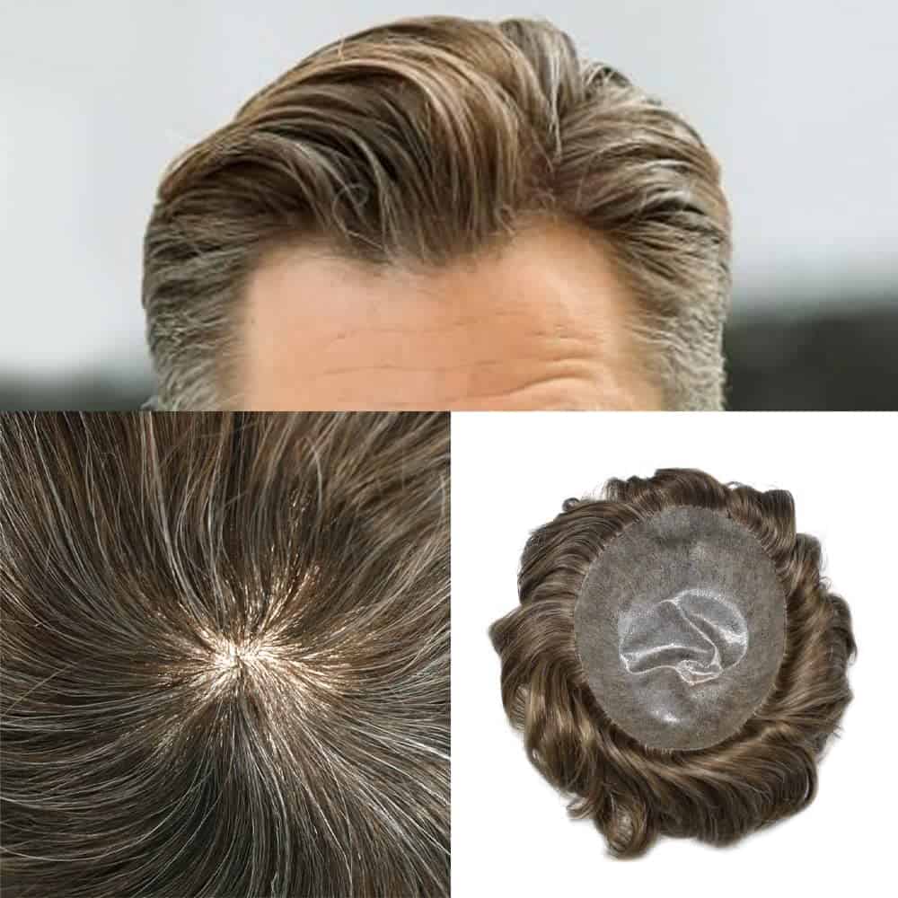 Sistema capilar para hombres 8X10 pulgadas -620# 6# Marrón C
