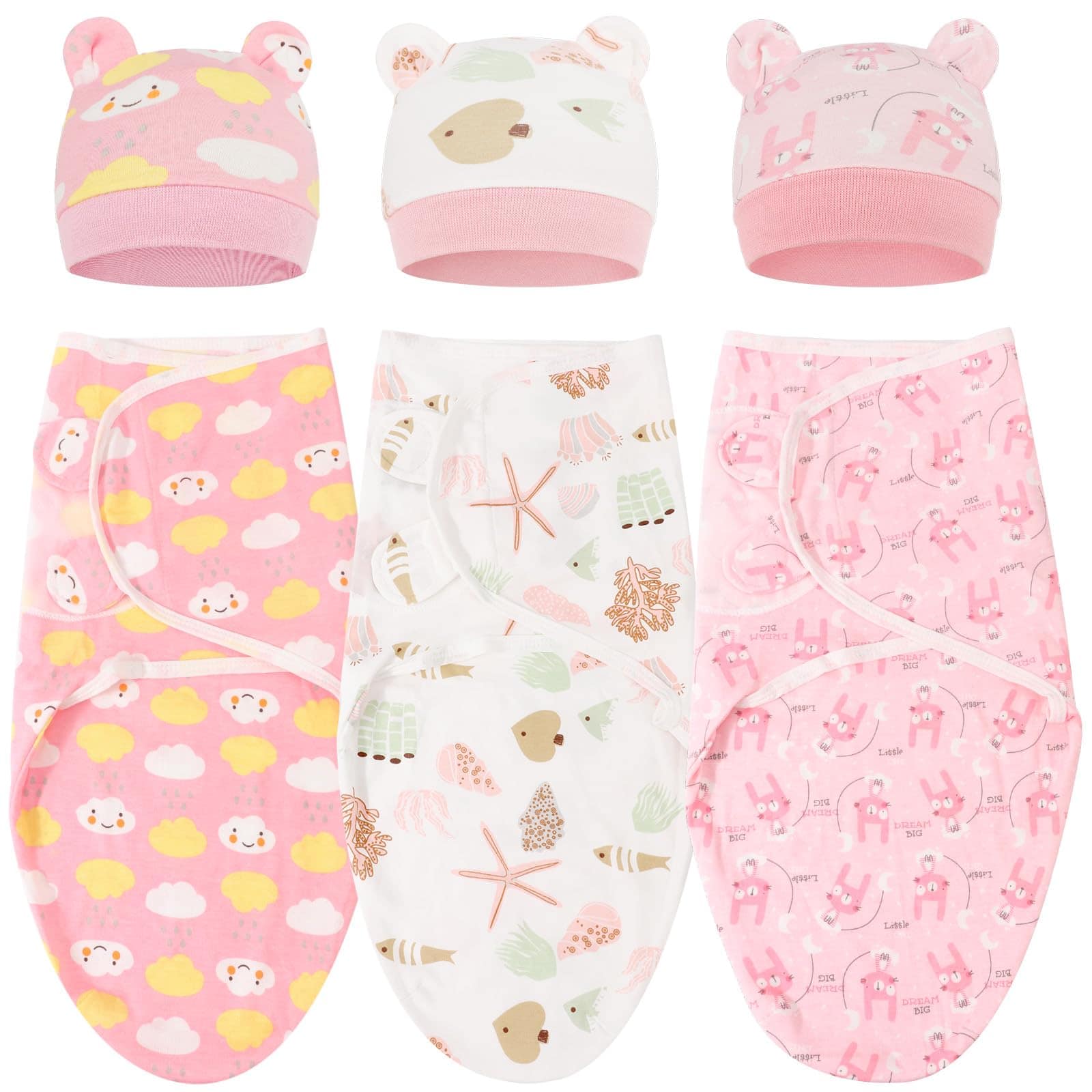 DRESHOW BQUBO 3 Pack Swaddle Sacks Manta de Envoltura para
