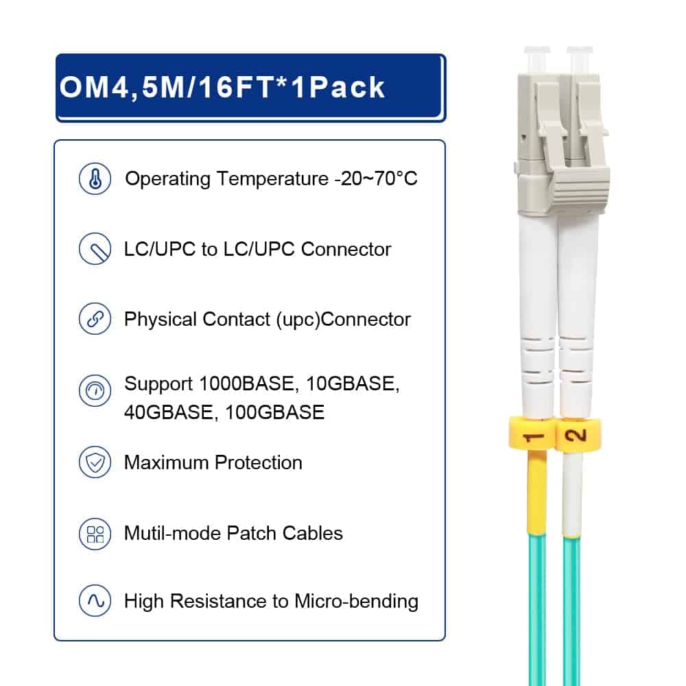 Cable de Fibra Óptica FLYPROFiber, LC a LC OM4 Fibra Óptica - Image 5