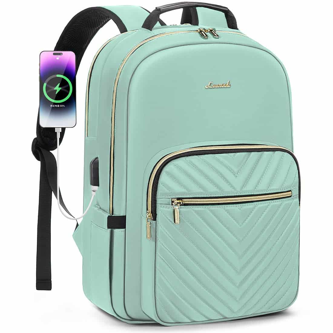 Mochila para Laptop LOVEVOOK Cuero de Imitación 18.4" menta