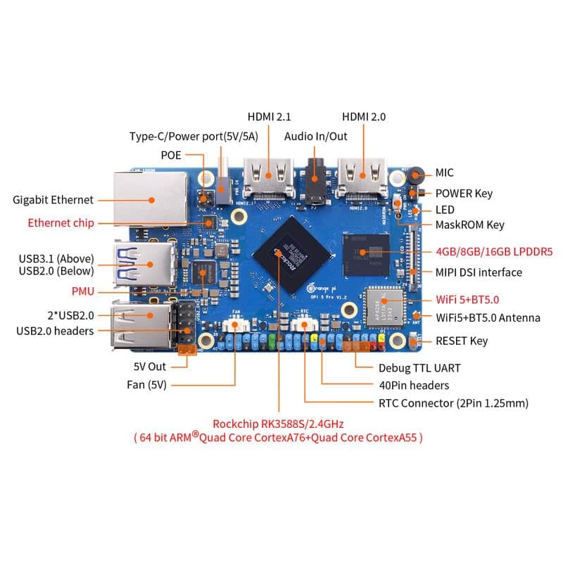 Orange Pi 5 Plus 8gb Lpddr4/4x Rockchip Rk3588 8-core - Image 9