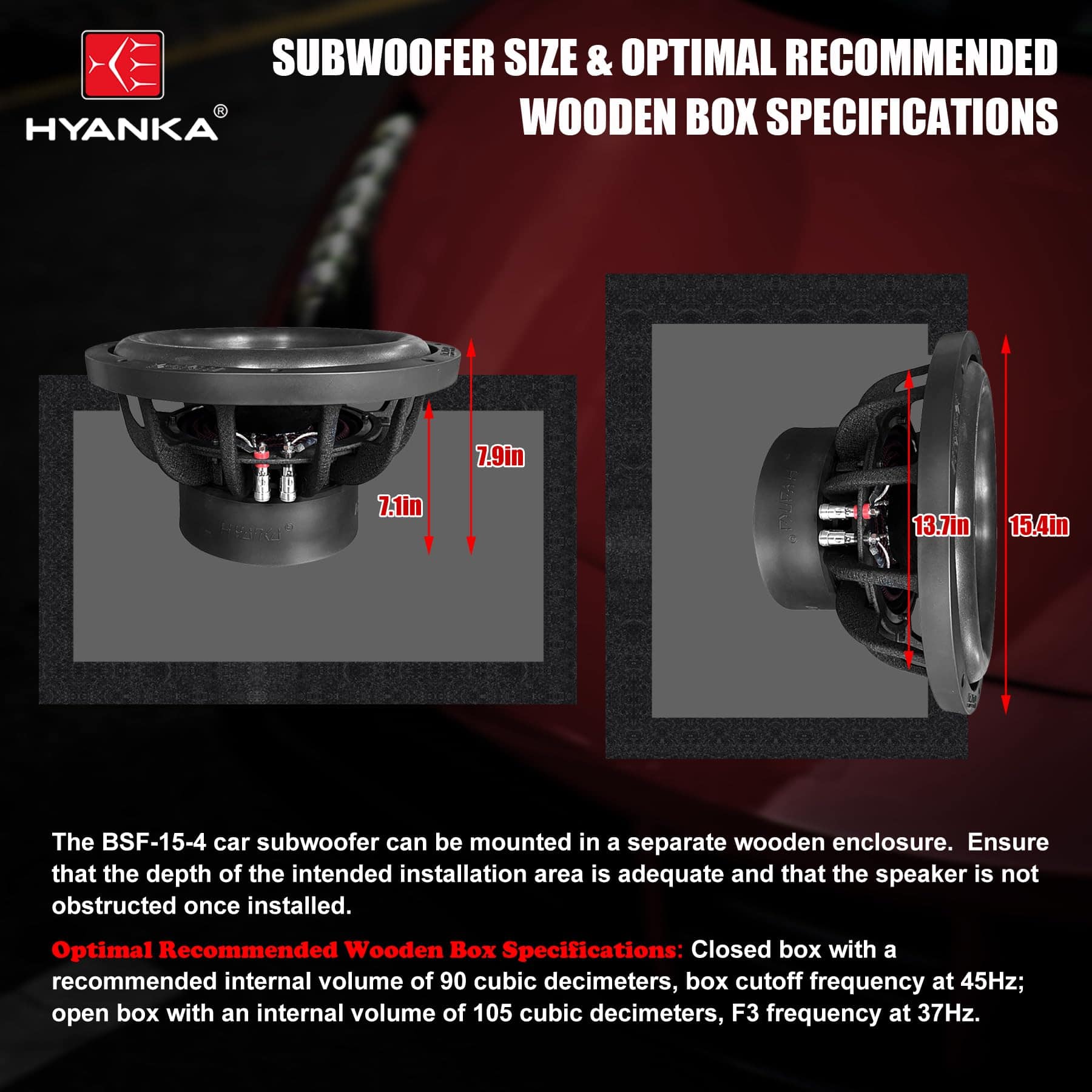 Subwoofer de 15 pulgadas H YANKA BSF-15-4 - Potencia máxima - Imagen 7
