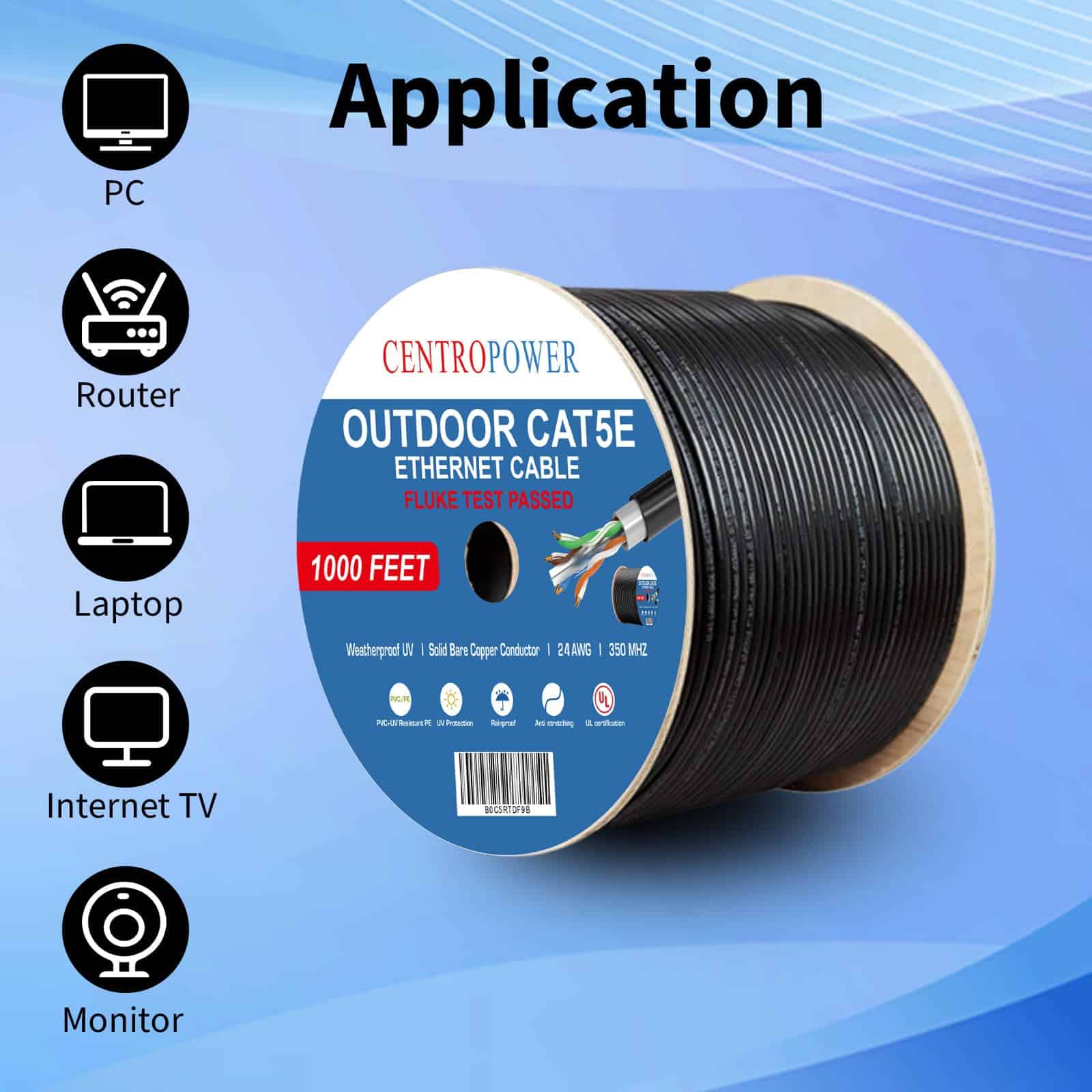 Cable de Ethernet Cat 5e para Exteriores CENTROPOWER 1000 - Image 4