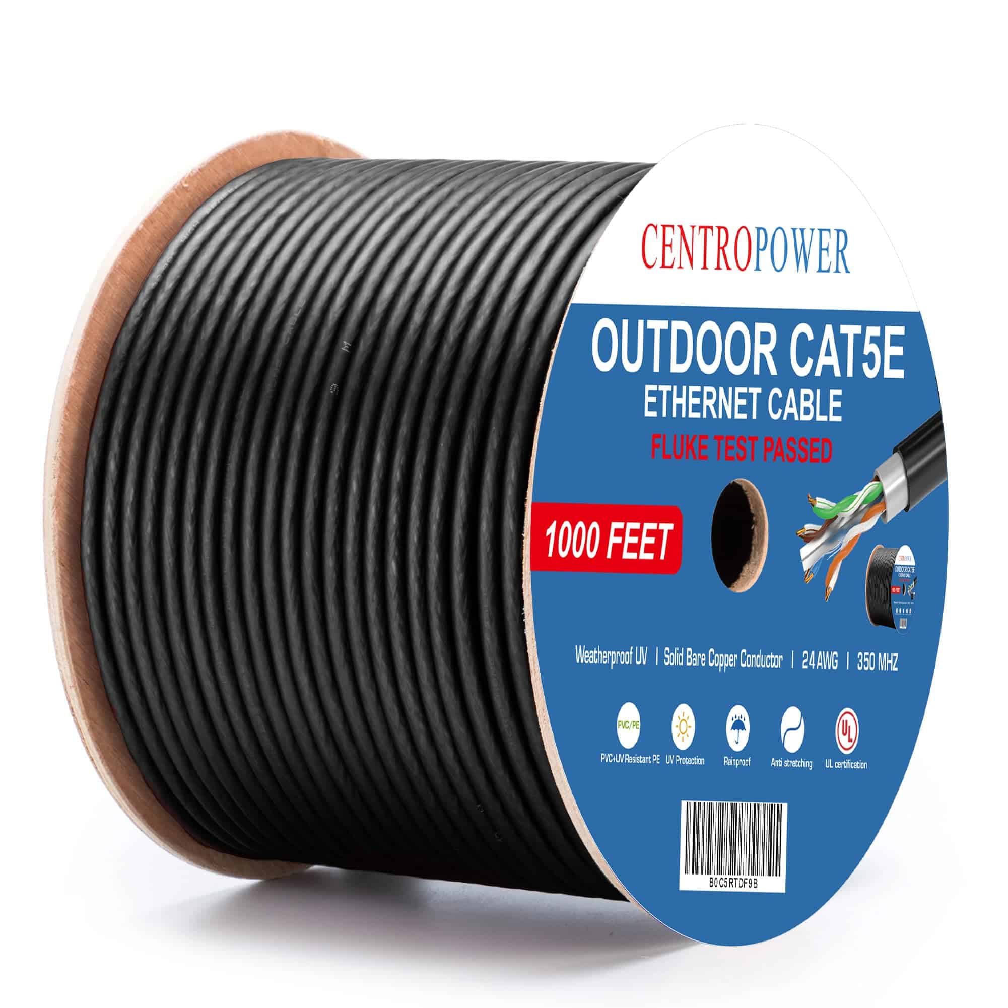 Cable de Ethernet Cat 5e para Exteriores CENTROPOWER 1000