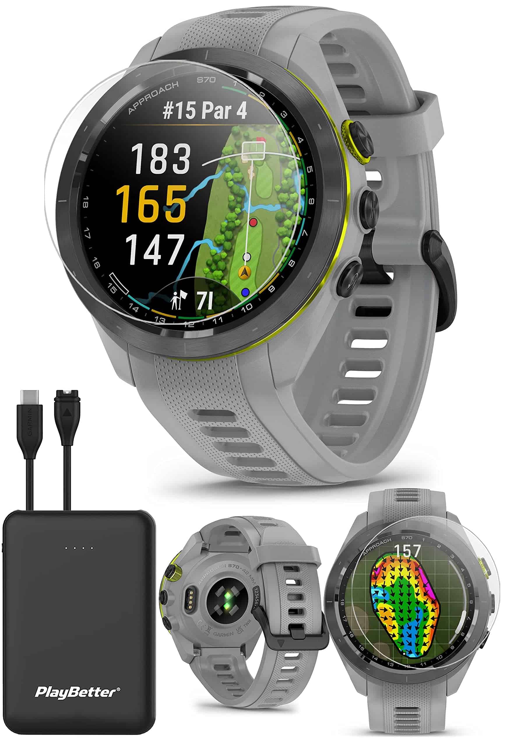 Garmin Approach S70 (gris, 42mm) Reloj Gps De Golf |