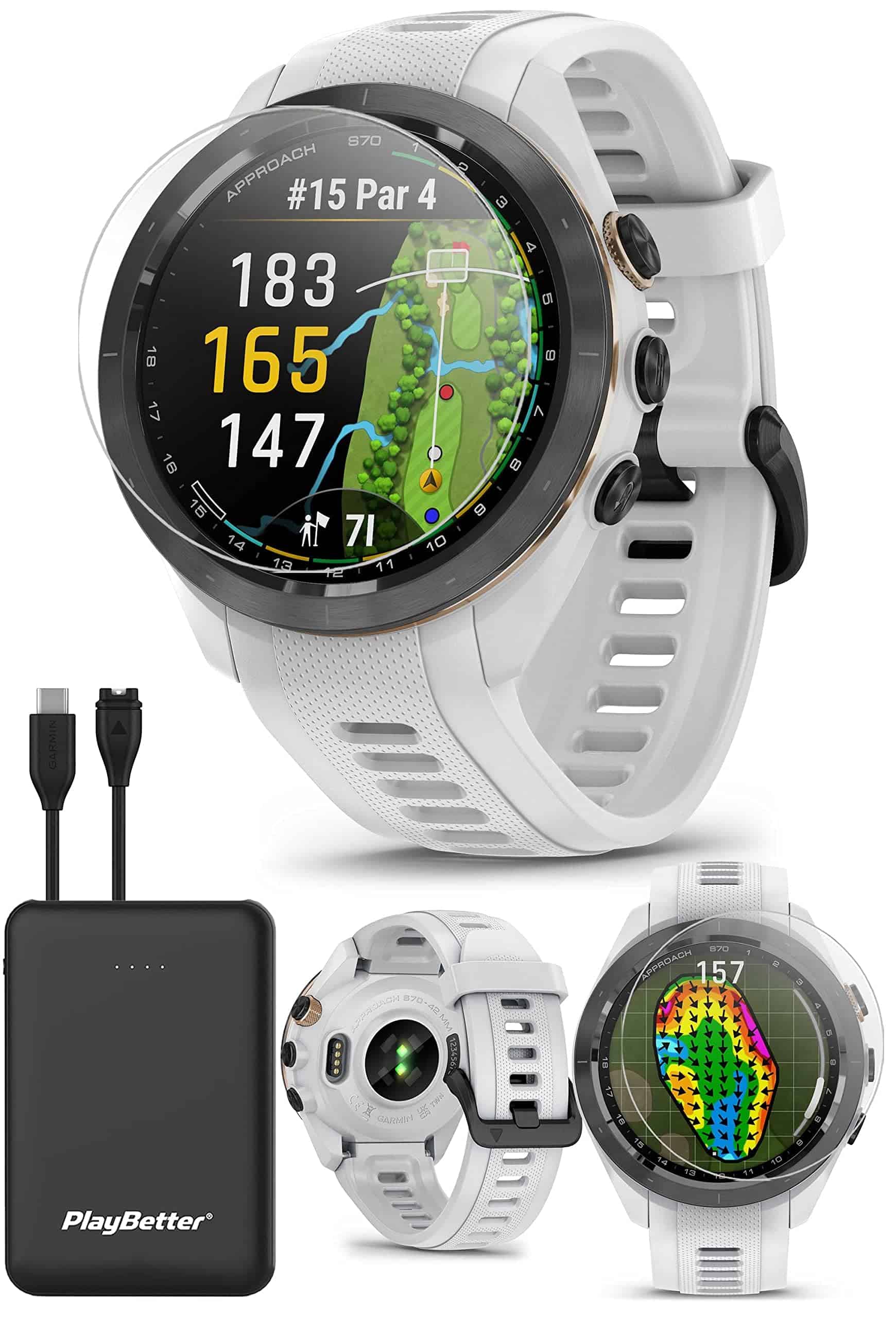 Reloj Gps De Golf Garmin Approach S70 (blanco, 42mm) |