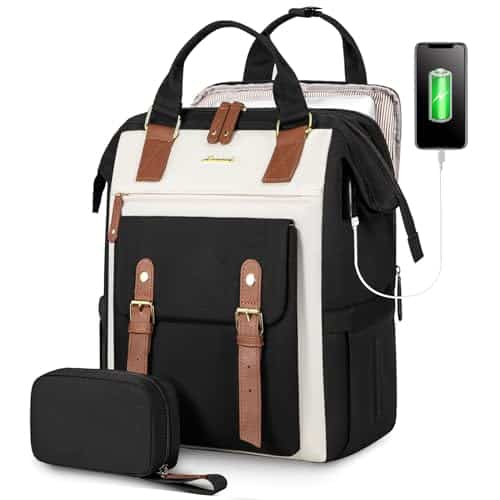 Mochila para Laptop LOVEVOOK de 15.6" de viaje Beige-Marrón