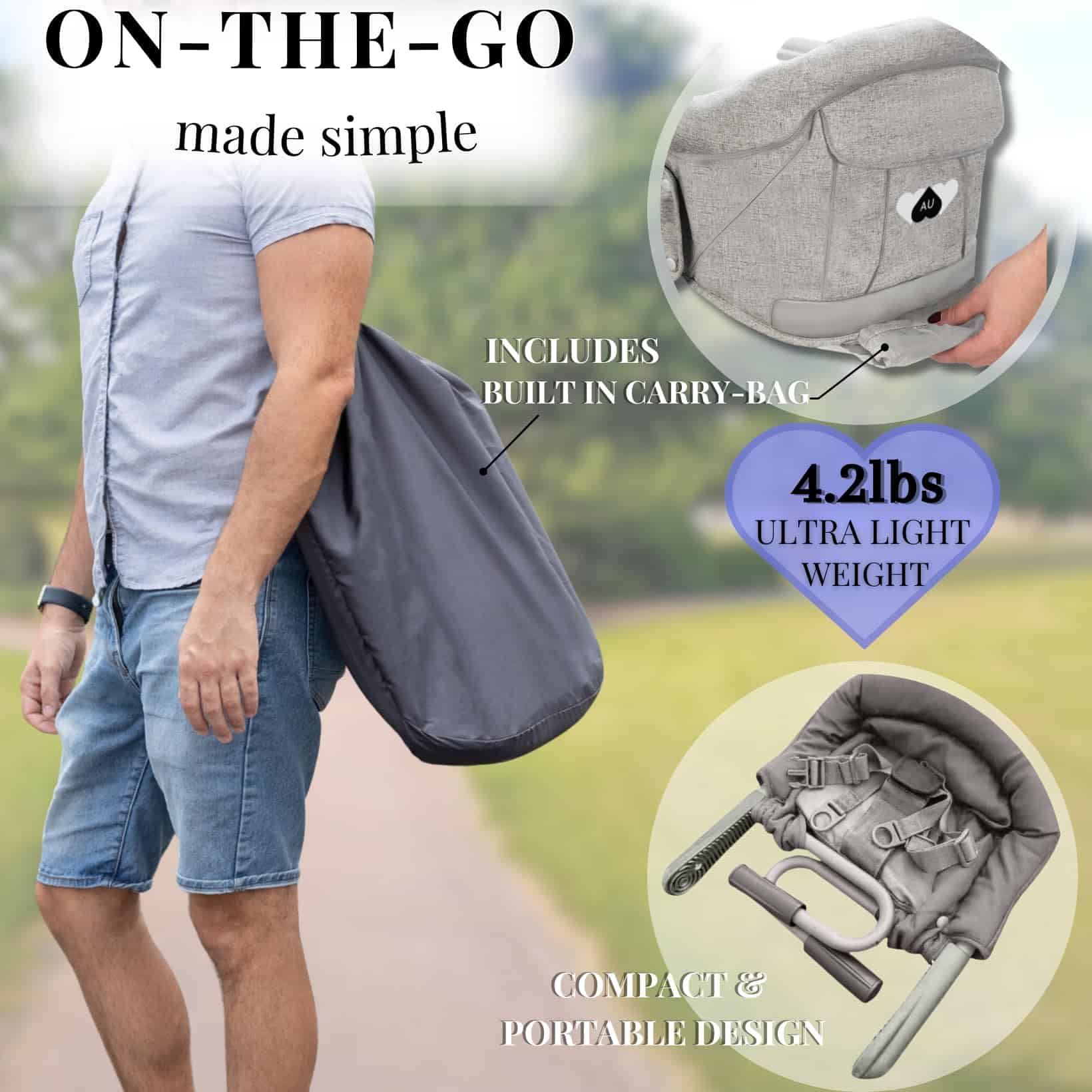 Silla alta portátil para bebé - Silla alta de viaje que se - Image 7
