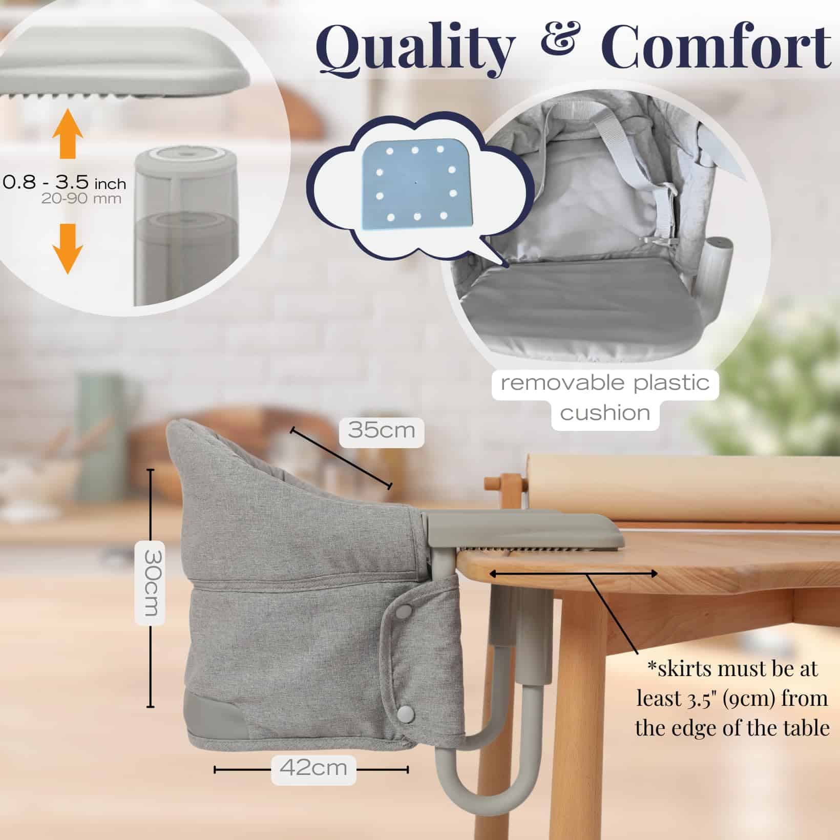 Silla alta portátil para bebé - Silla alta de viaje que se - Image 6