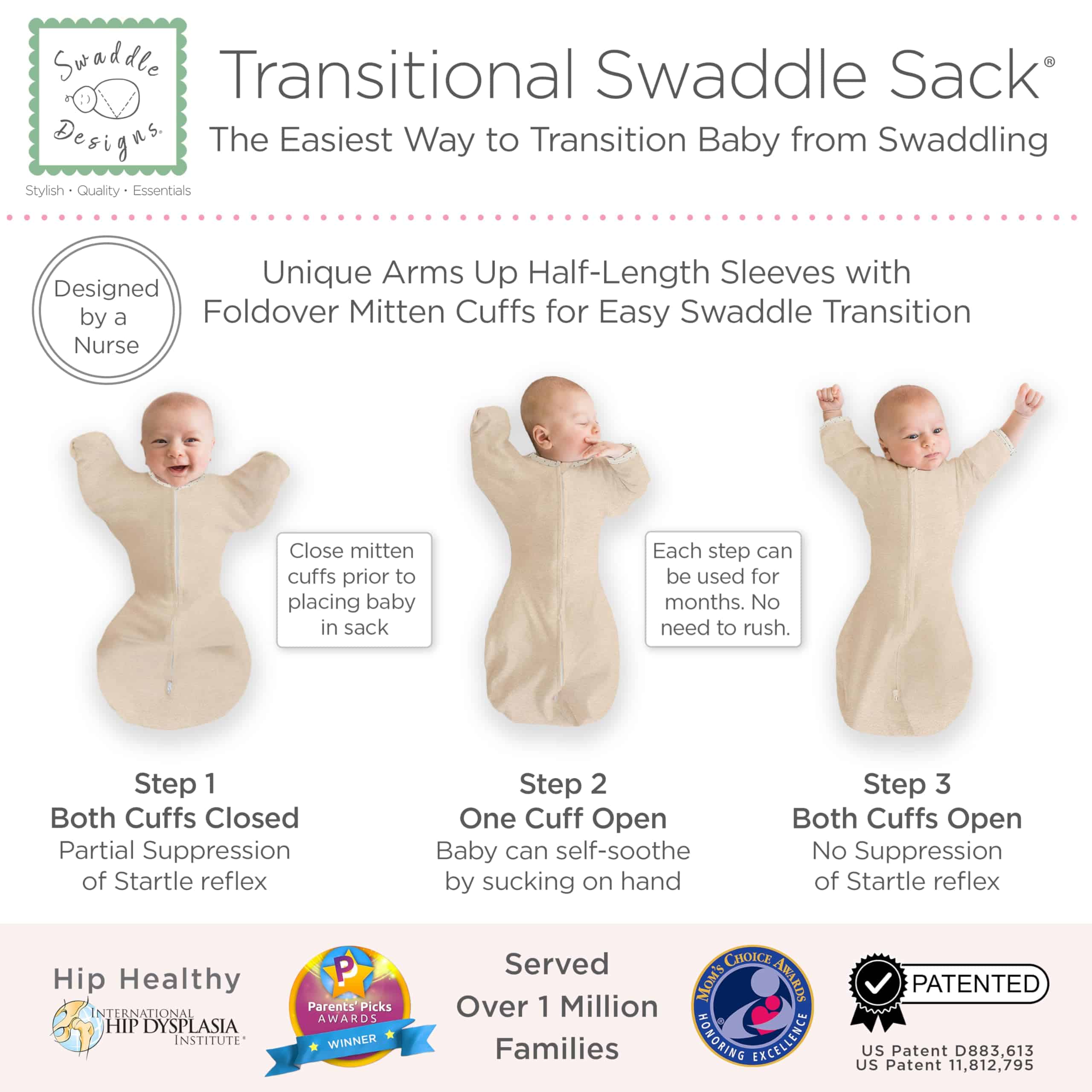 Saco de transición para swaddle SwaddleDesigns, sin mangas - Imagen 4