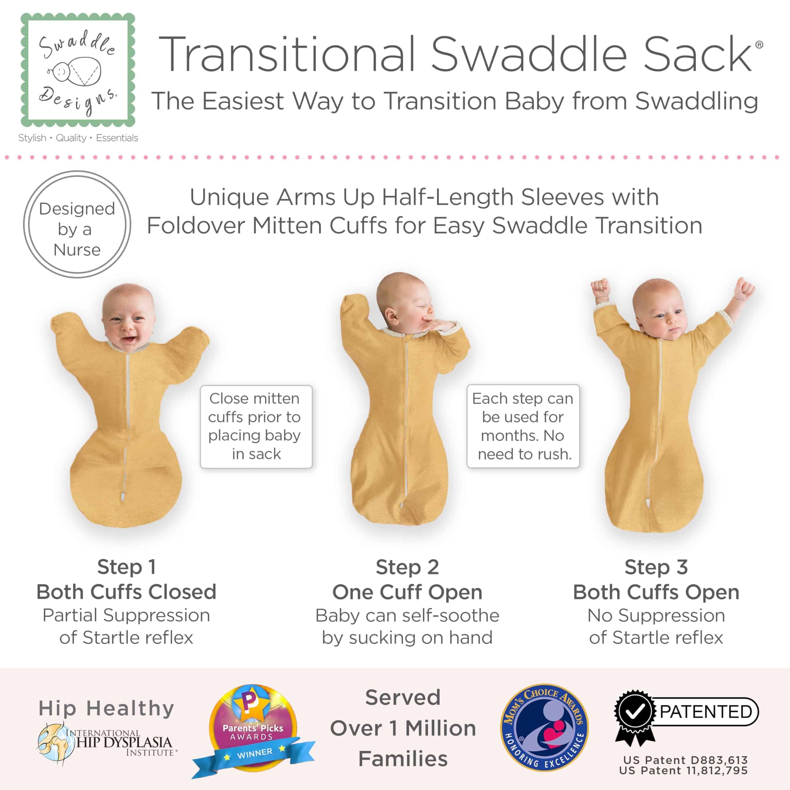 SwaddleDesigns Saco de Envoltura -Dorado Jaspeado - Imagen 4