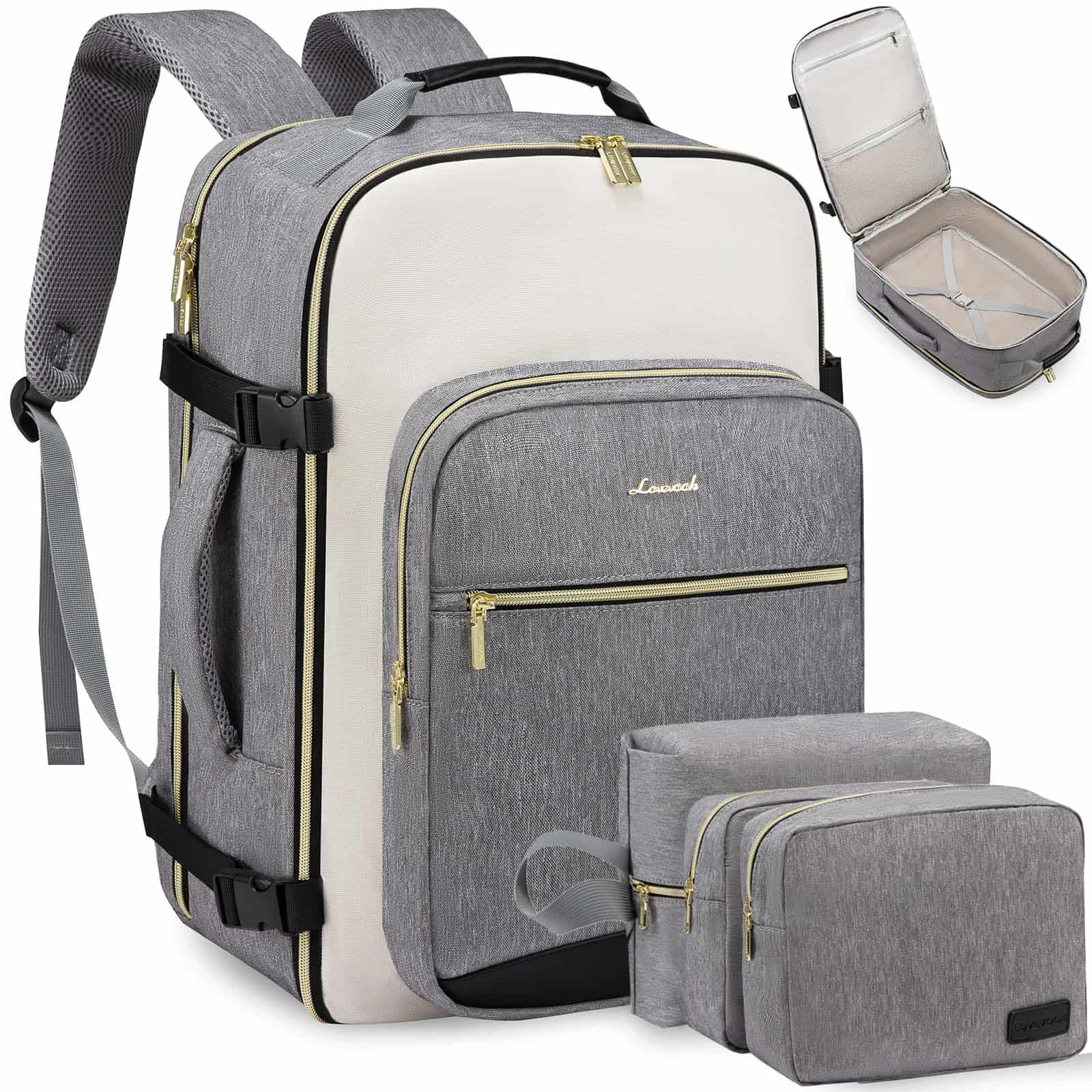 Mochila de Viaje LOVEVOOK 17'' Impermeable con 3 Bolsas