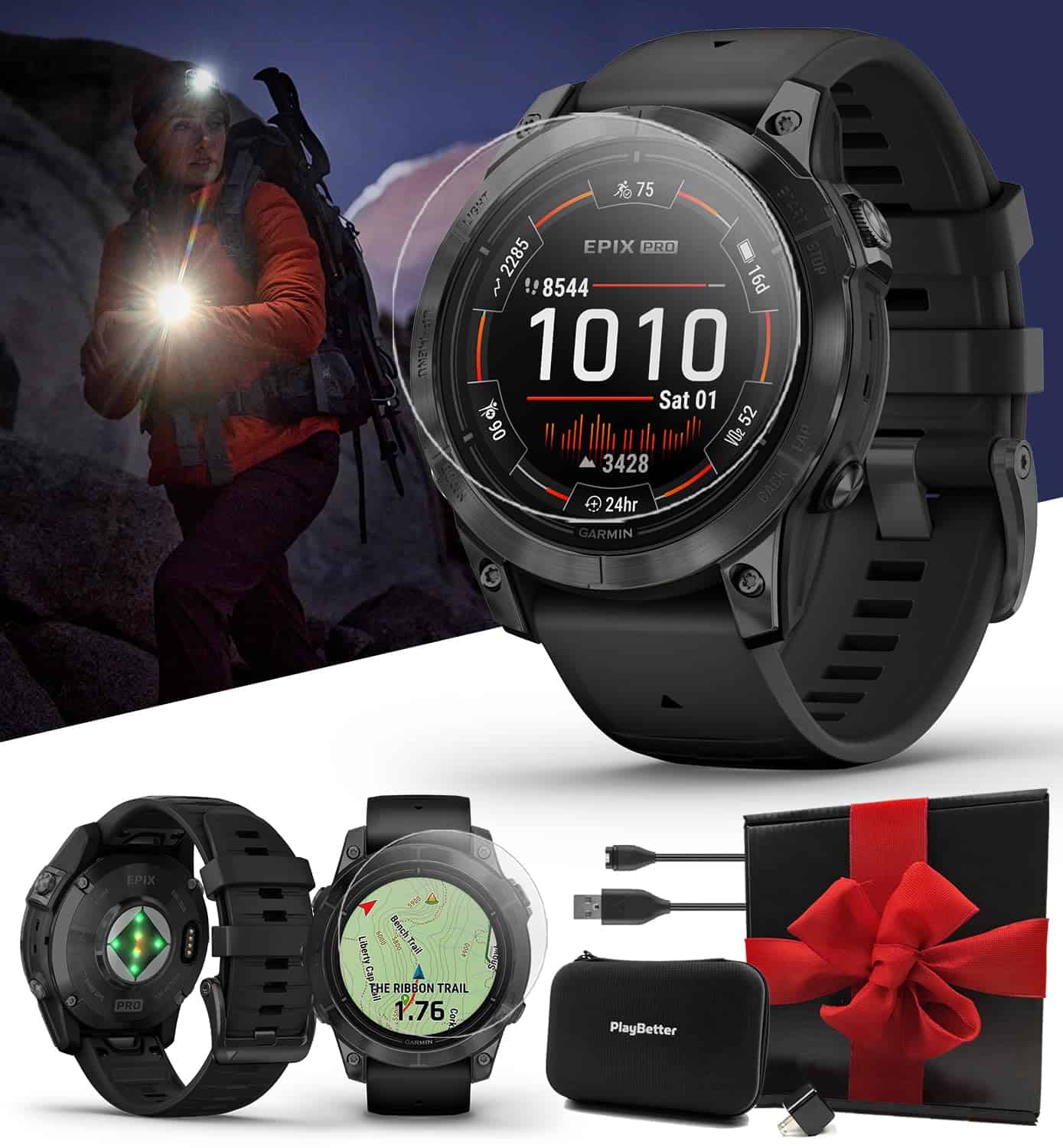 PlayBetter Garmin epix Pro (Gen 2) (Gris -Gris Pizarra/Negro