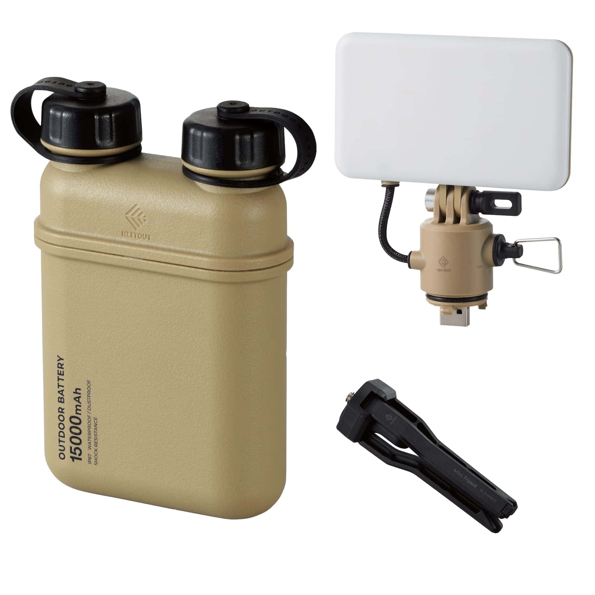 Bateria Portatil ELECOM 15000mAh Lampara Flash 32W -Arena