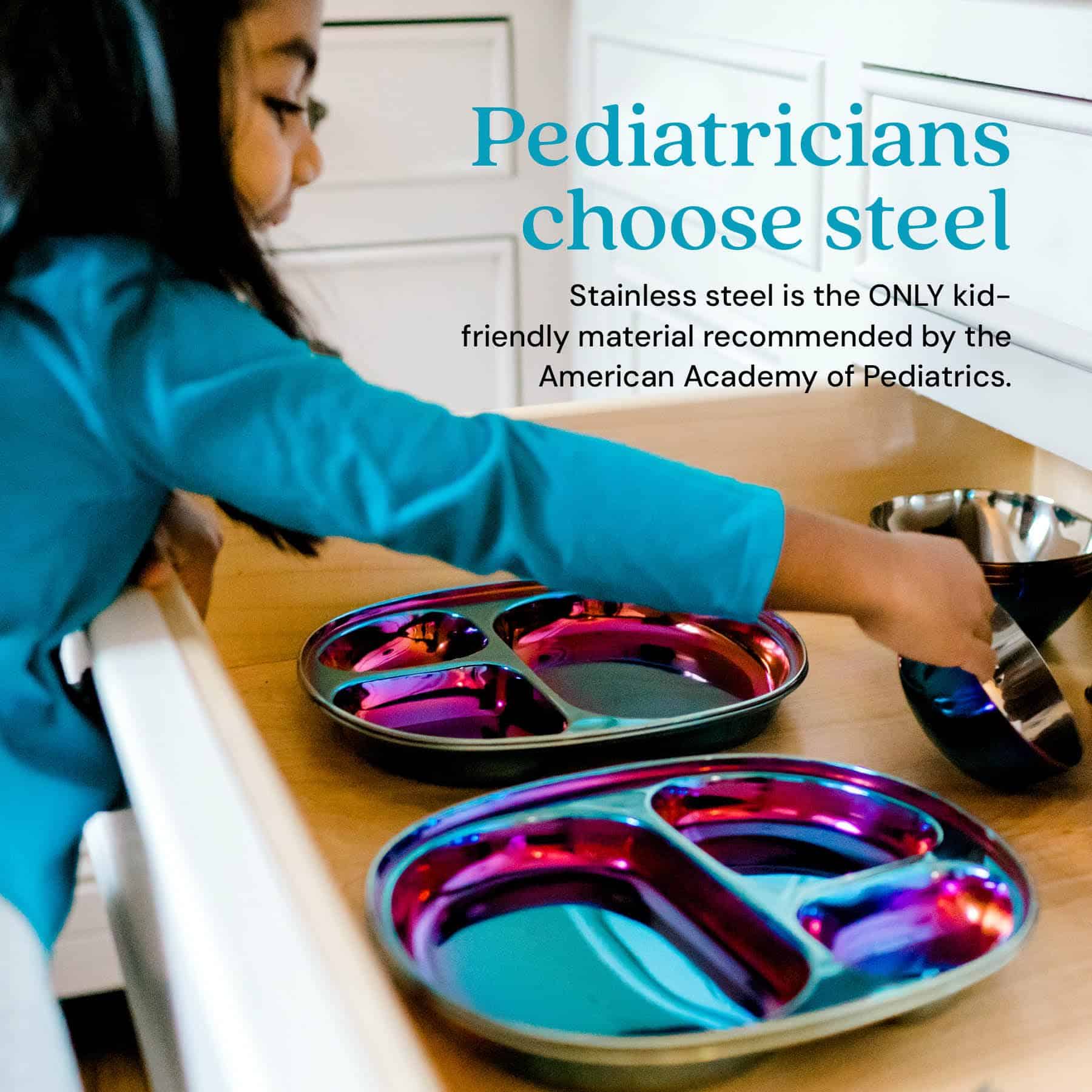 Platos para Niños de Acero Inoxidable Ahimsa - Platos - Image 4