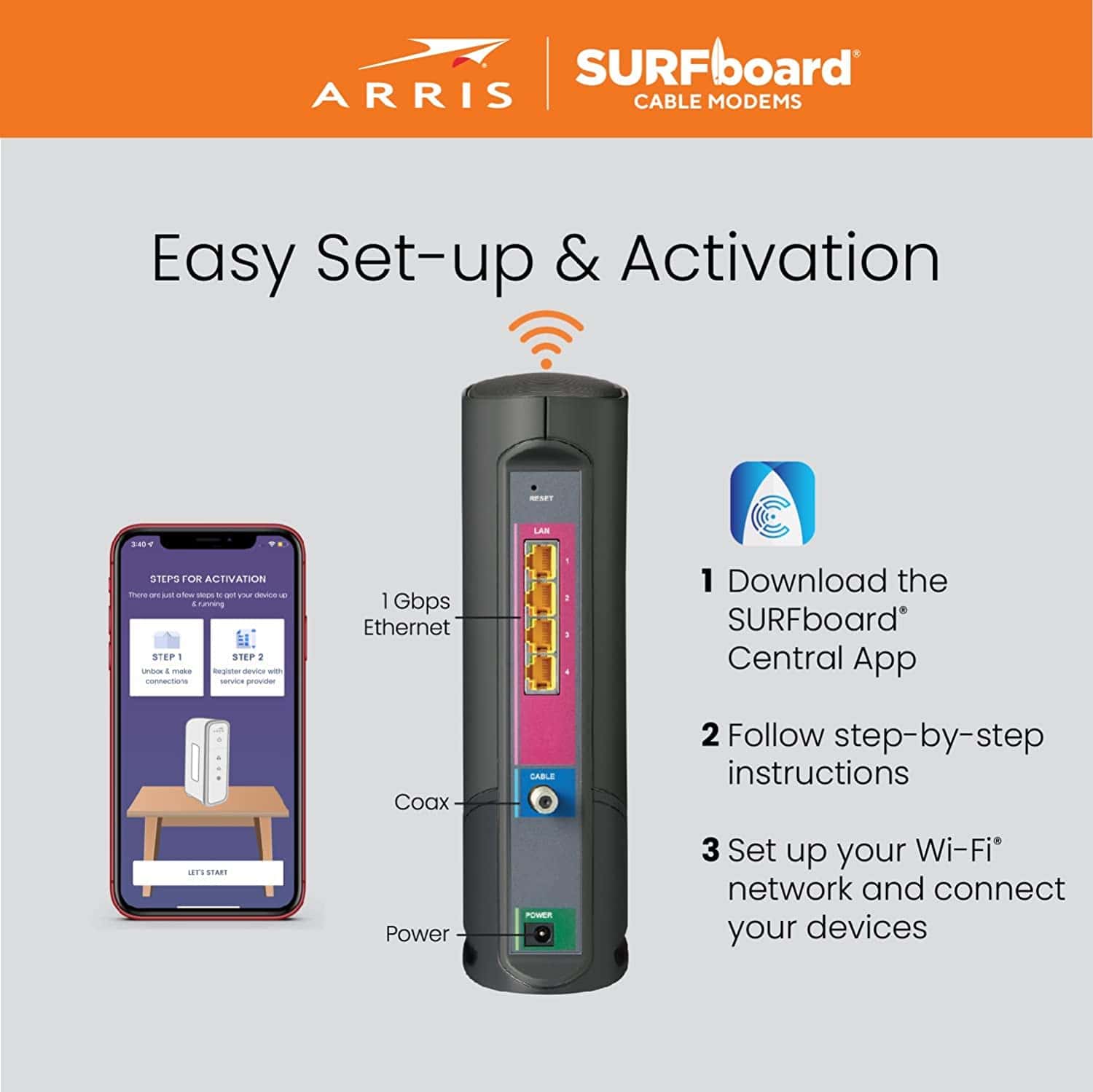 ARRIS SURFboard G34-RB – Módem de Cable DOCSIS 3.1 y Router – Lapson México