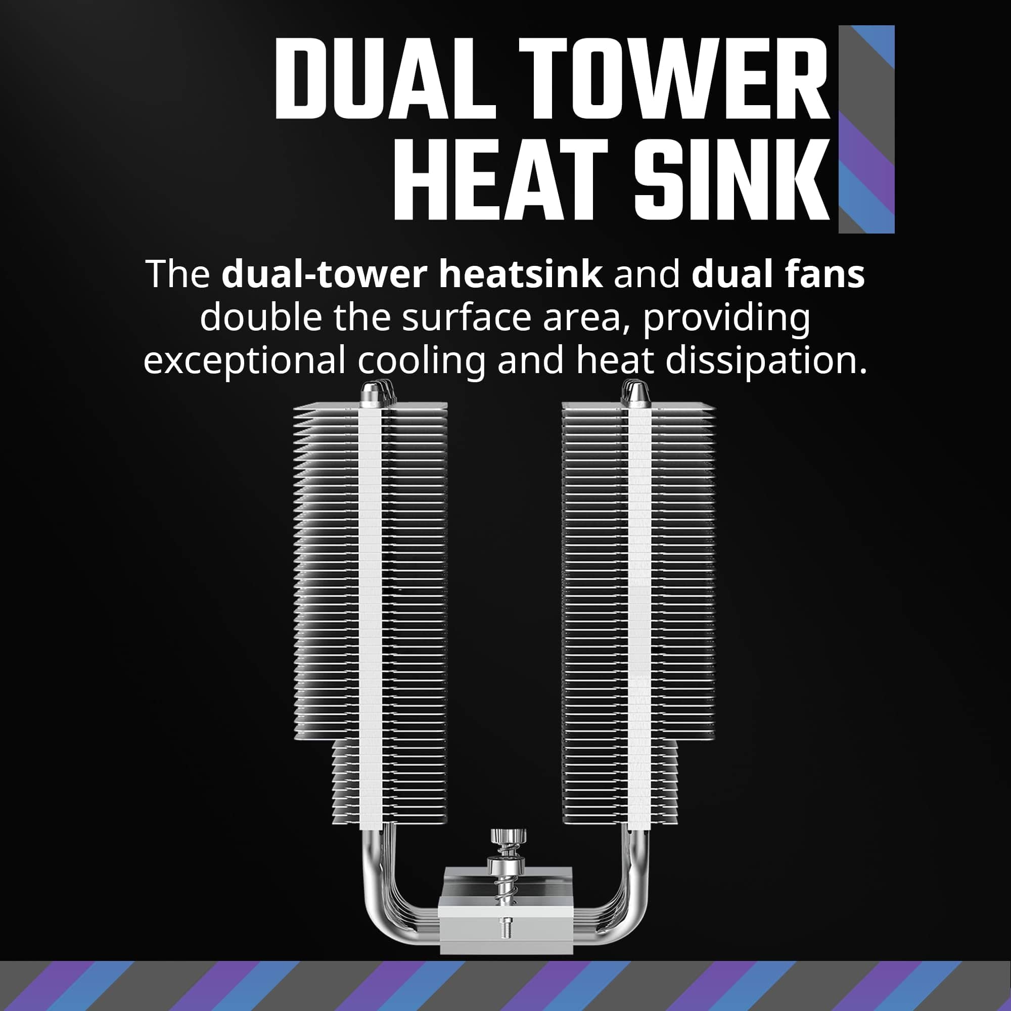 Cooler Master Hyper 620S Dual Tower CPU Air Cooler, ARGB - Image 5