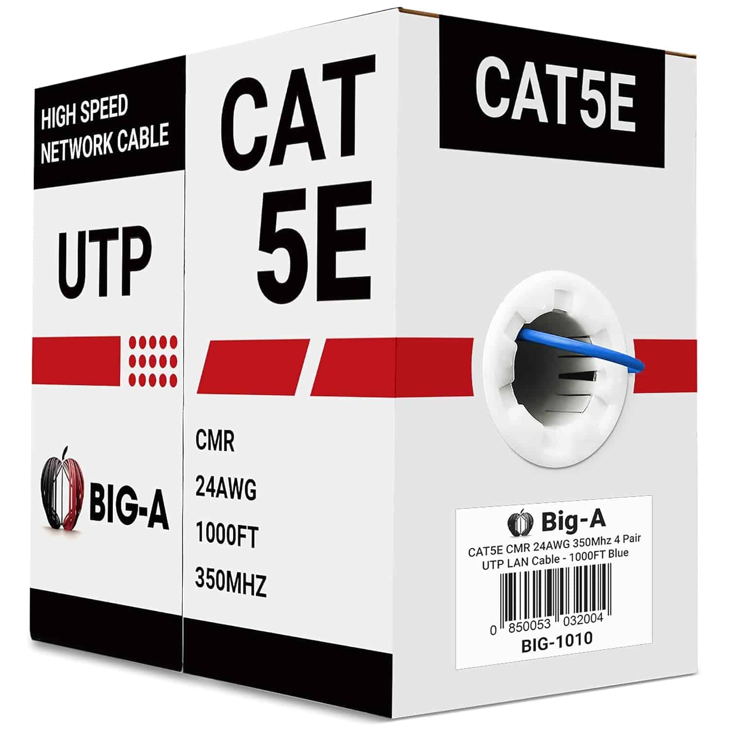 Cable Cat5e a Granel de 1000 pies 24AWG Sólido 4 Pares