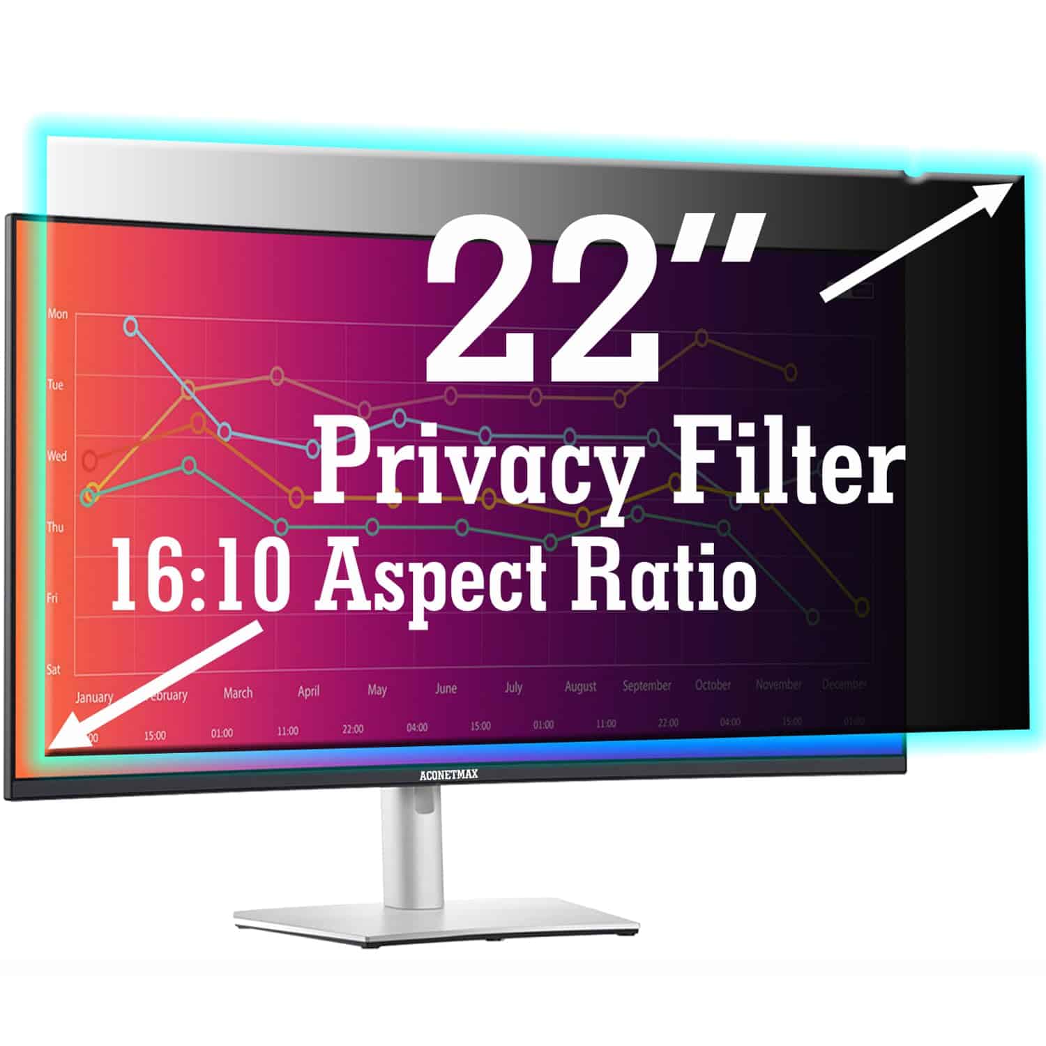 ACONETMAX Filtro de privacidad de 22 pulgadas para monitor