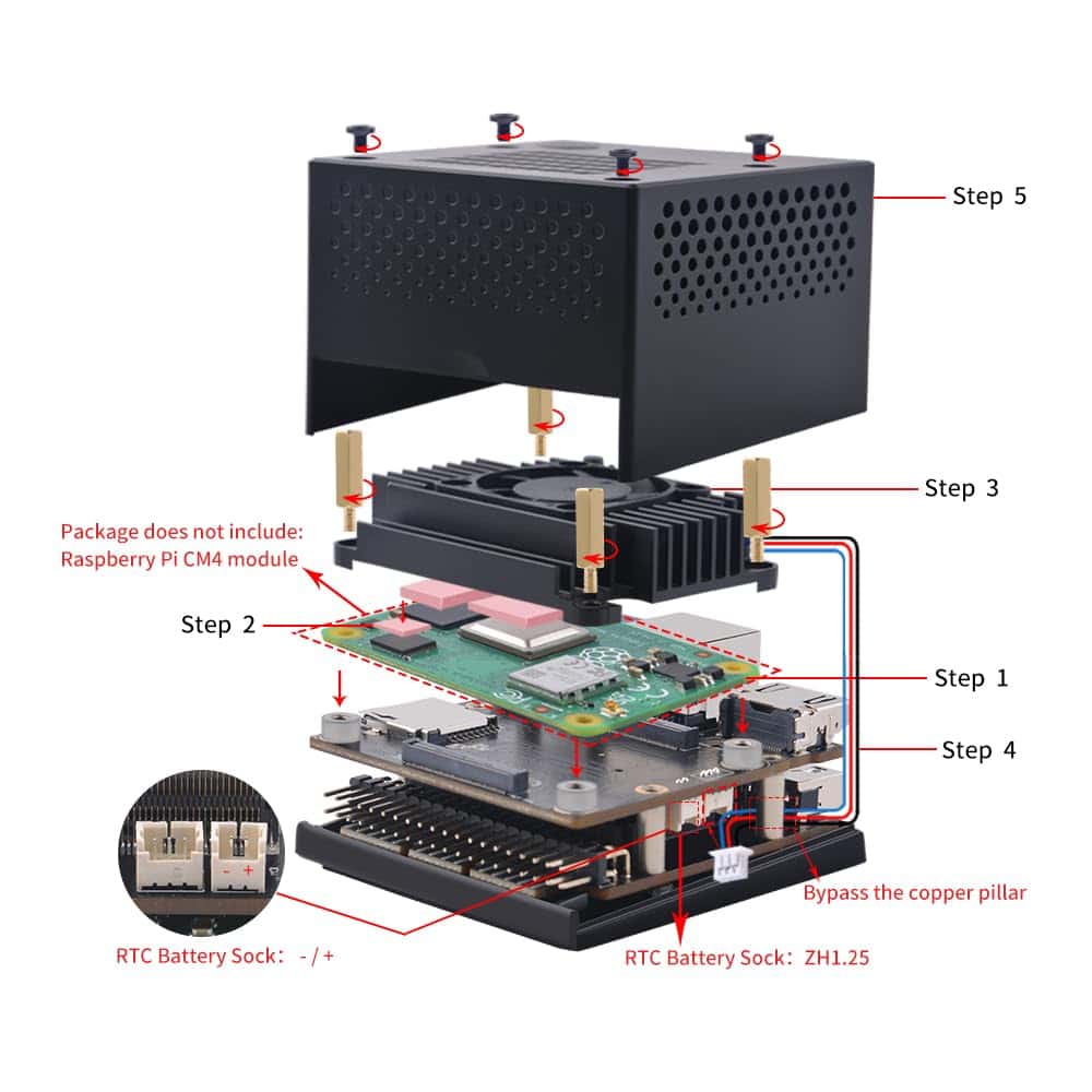 Carcasa GeekPi DeskPi Mini Cube para Raspberry Pi CM4 - Imagen 5