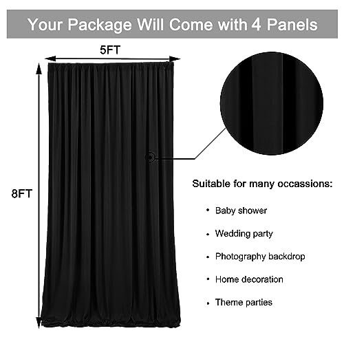 Alternative view of Cortinas de Fondo Negras de 20 ft x 8 ft, 4 Paneles de 5 ft