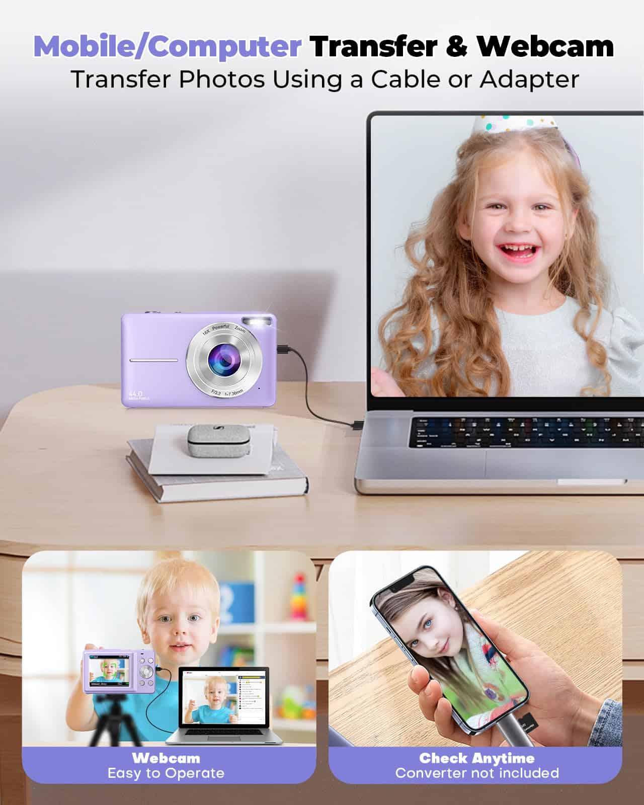 Cámara Digital para Niños con Tarjeta de 32GB, Nsoela FHD - Image 9