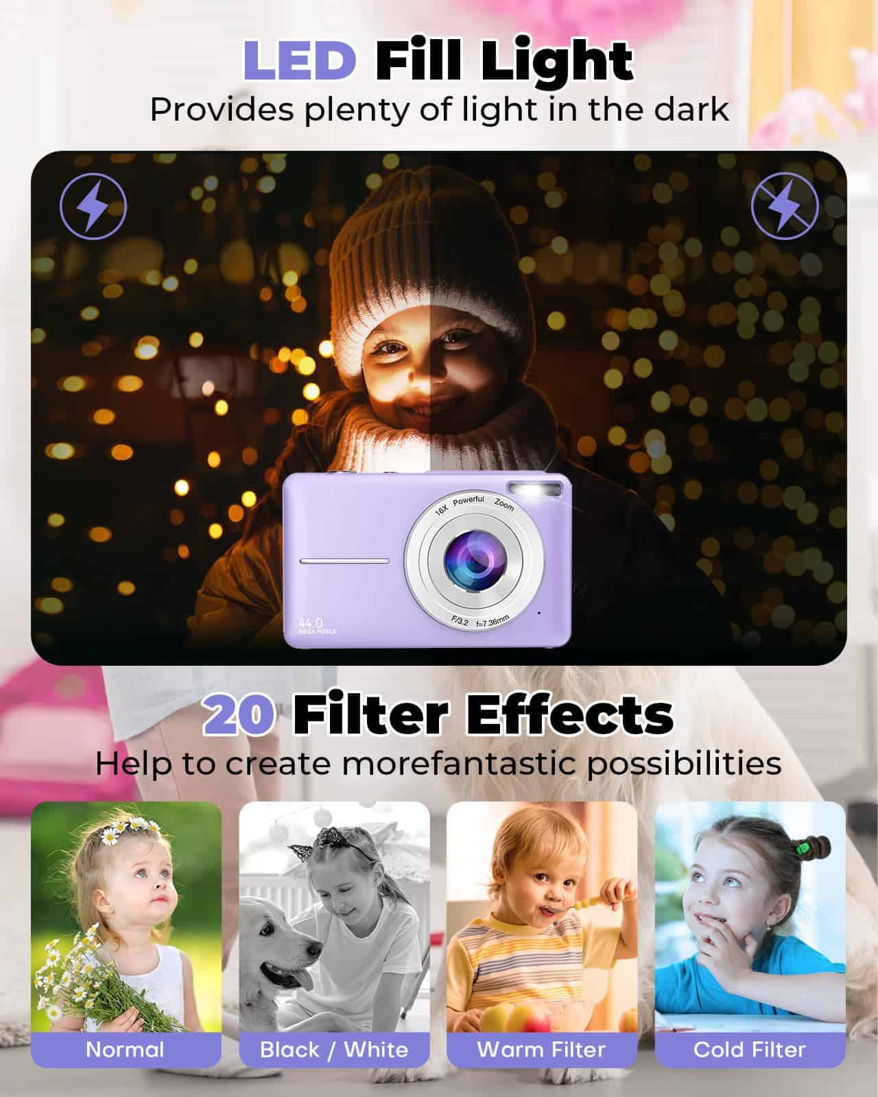 Cámara Digital para Niños con Tarjeta de 32GB, Nsoela FHD - Image 7
