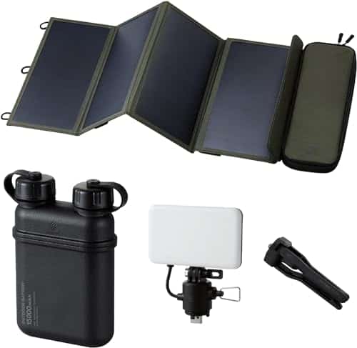 Kit Camping ELECOM Panel Solar Bateria Portatil Flash 32W