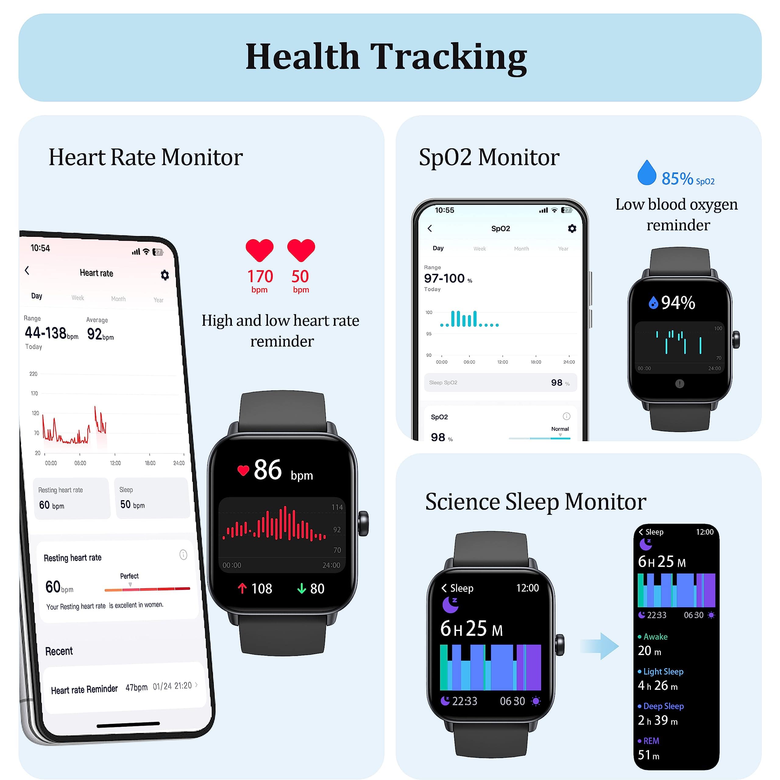 Smartwatch KALINCO para Mujeres y Hombres (Responder/Hacer - Image 5