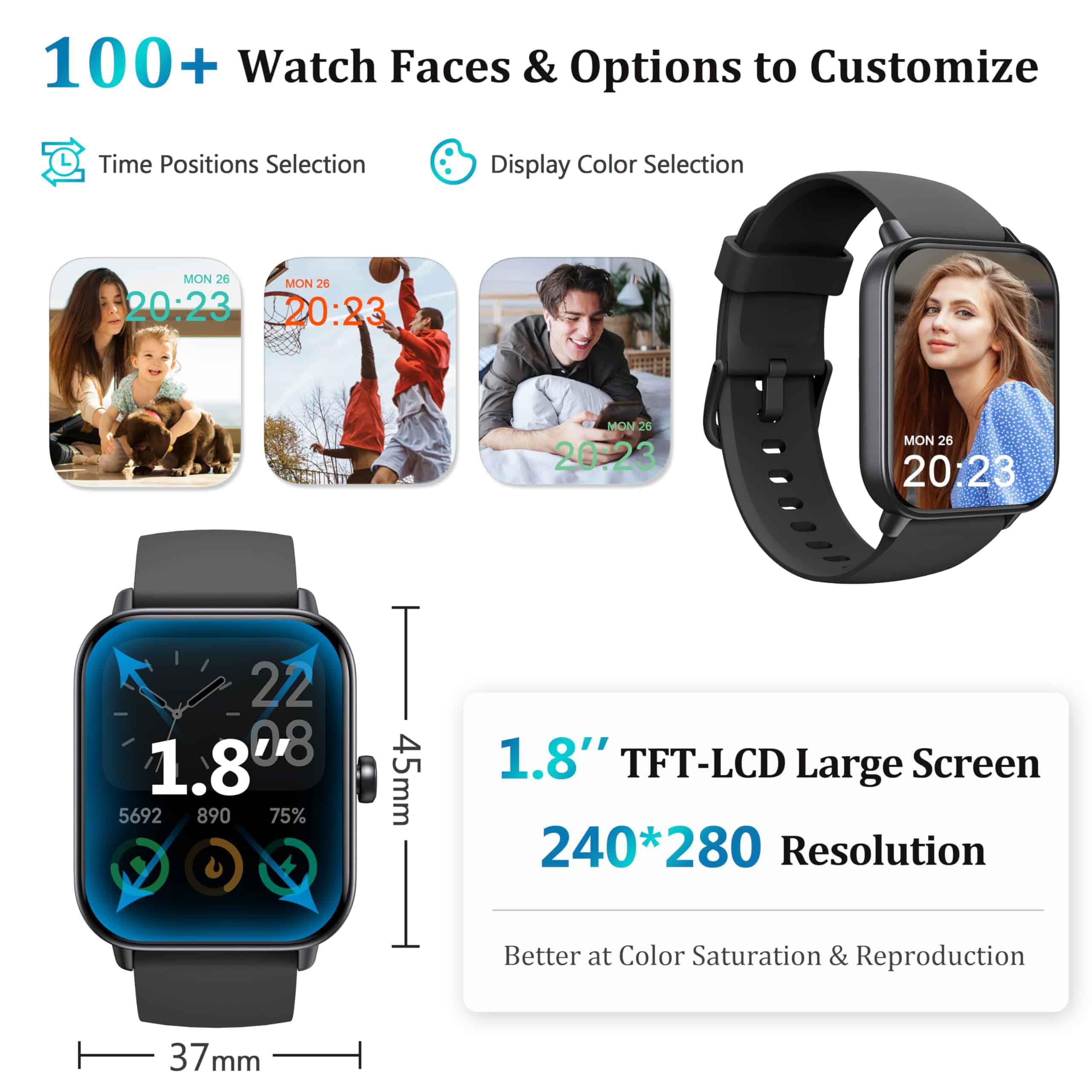 Smartwatch KALINCO para Mujeres y Hombres (Responder/Hacer - Image 7