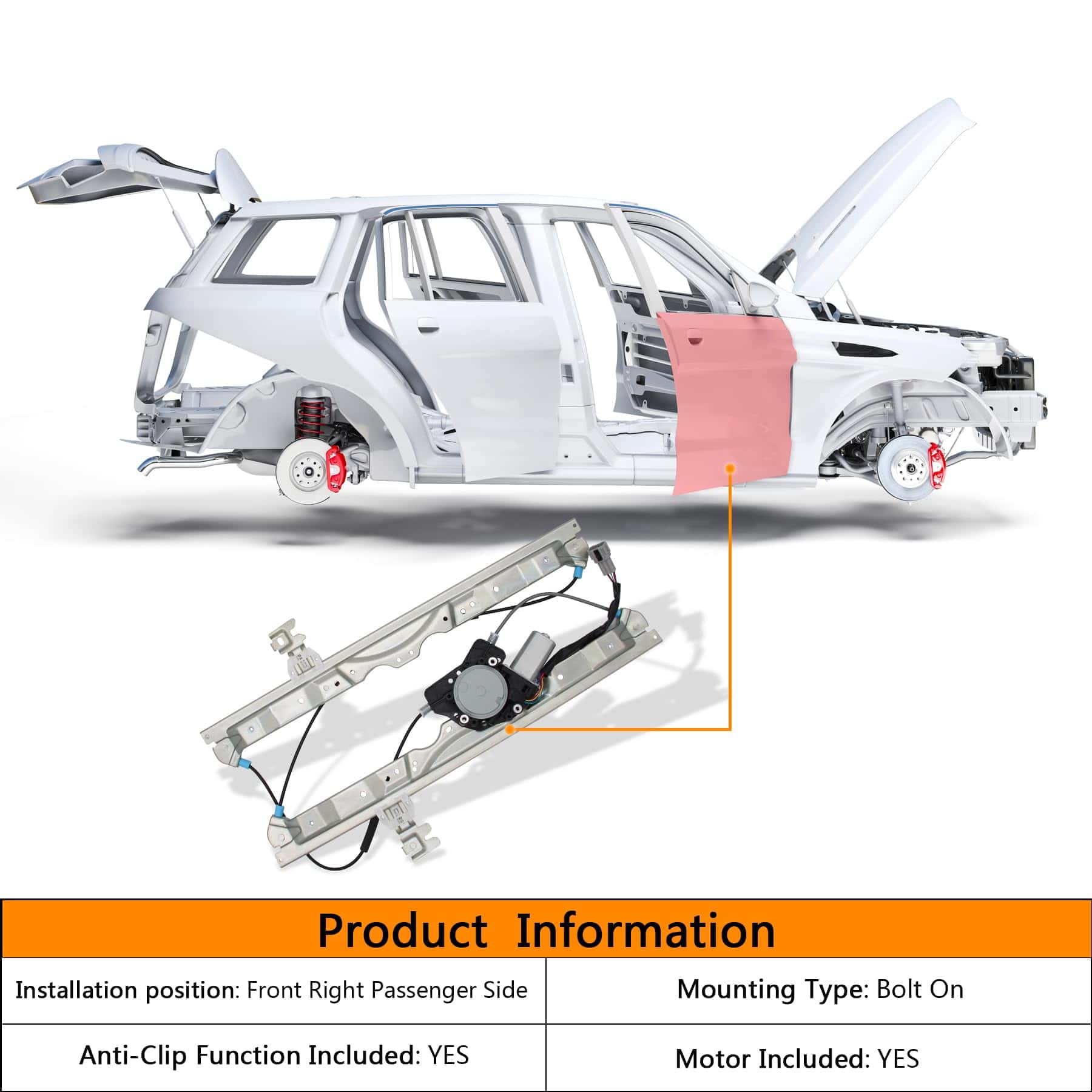 HXHAUTO Regulador de Ventana Eléctrico y Motor Compatible - Imagen 4
