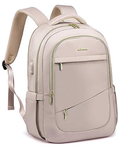 Mochila LOVEVOOK con compartimiento de laptop 15.6" - Beige